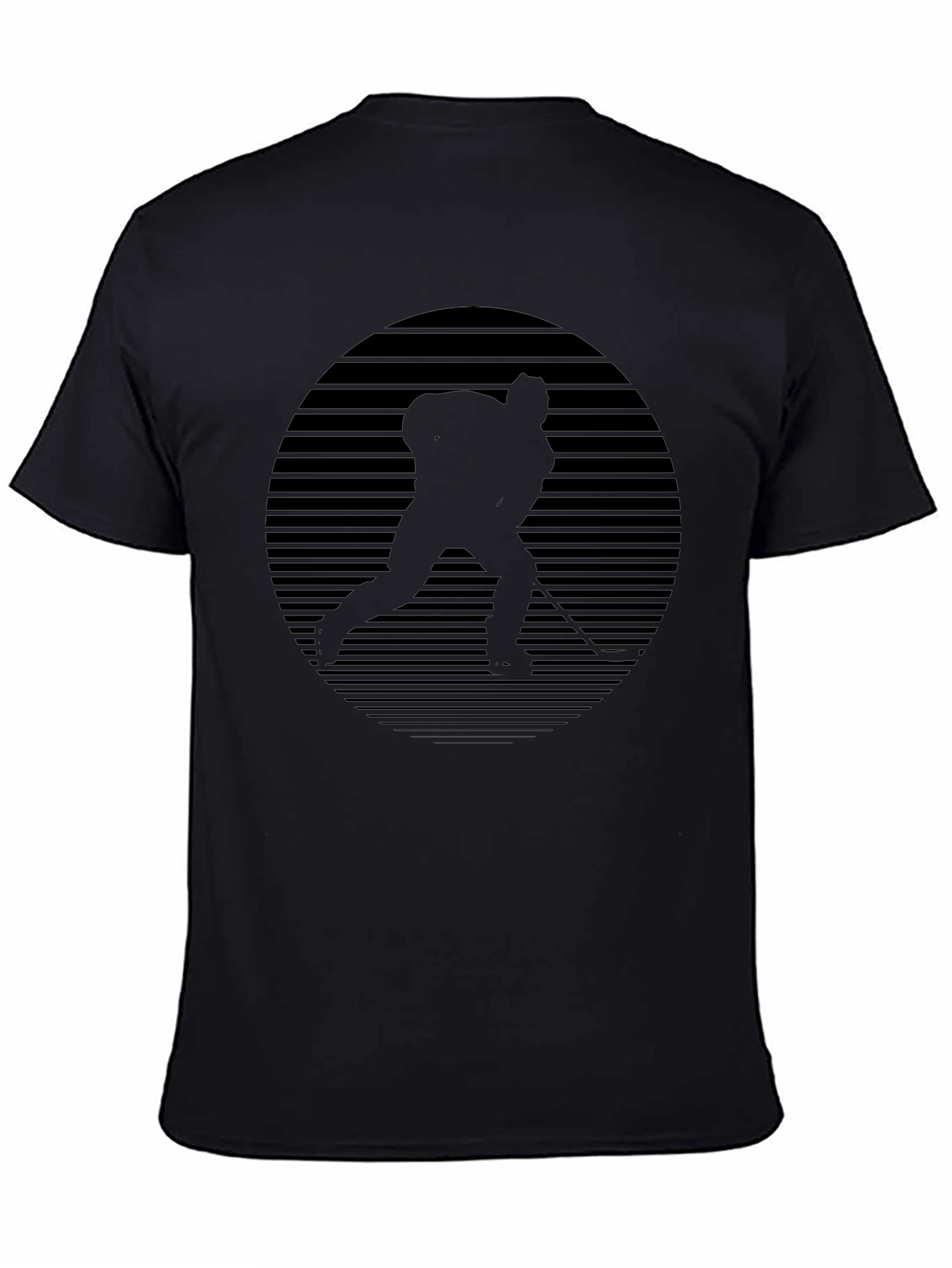 Hockey Player Graphic T-Shirt - Black