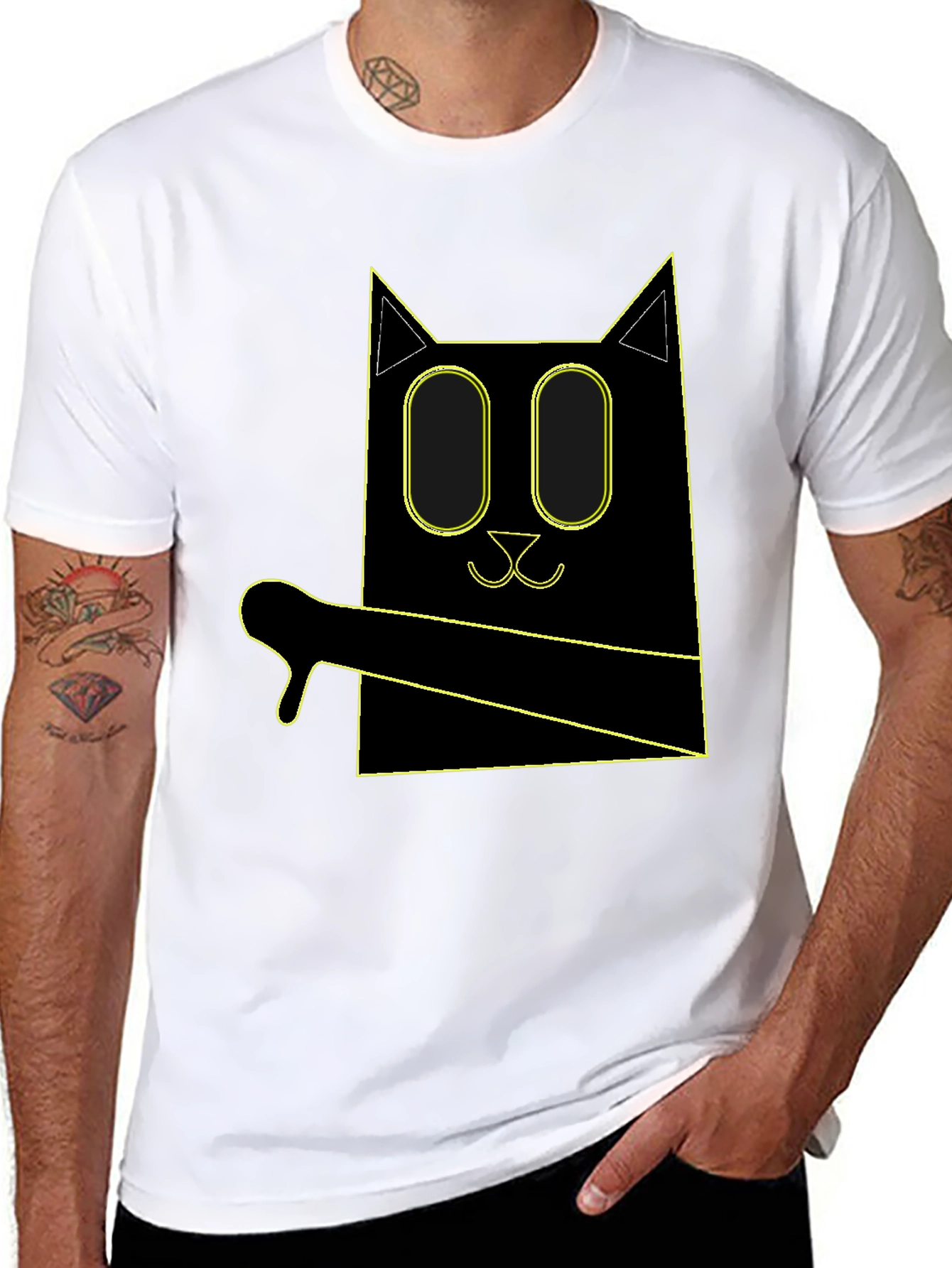 Geometric Cat T-Shirt