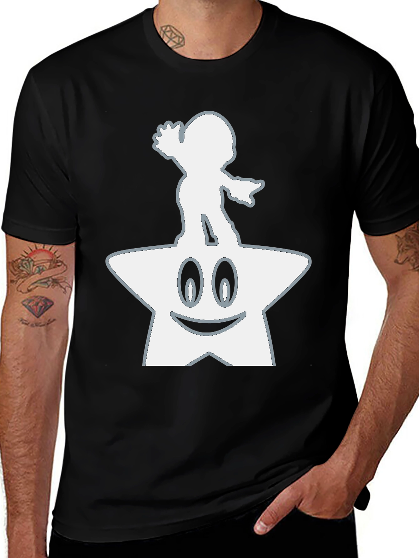 Mario Star Power Black Tee