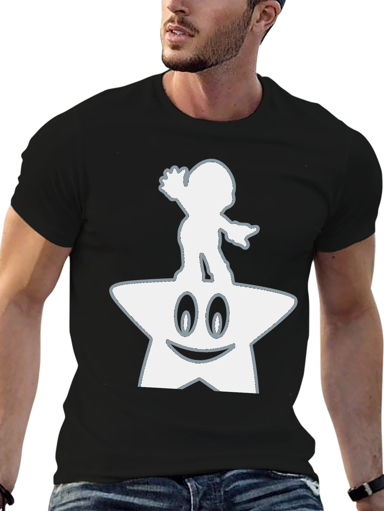 Mario Star Power Black Tee