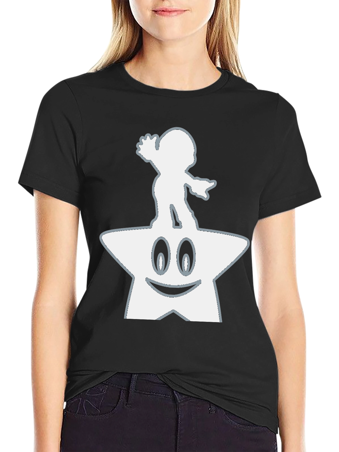 Mario Star Power Black Tee