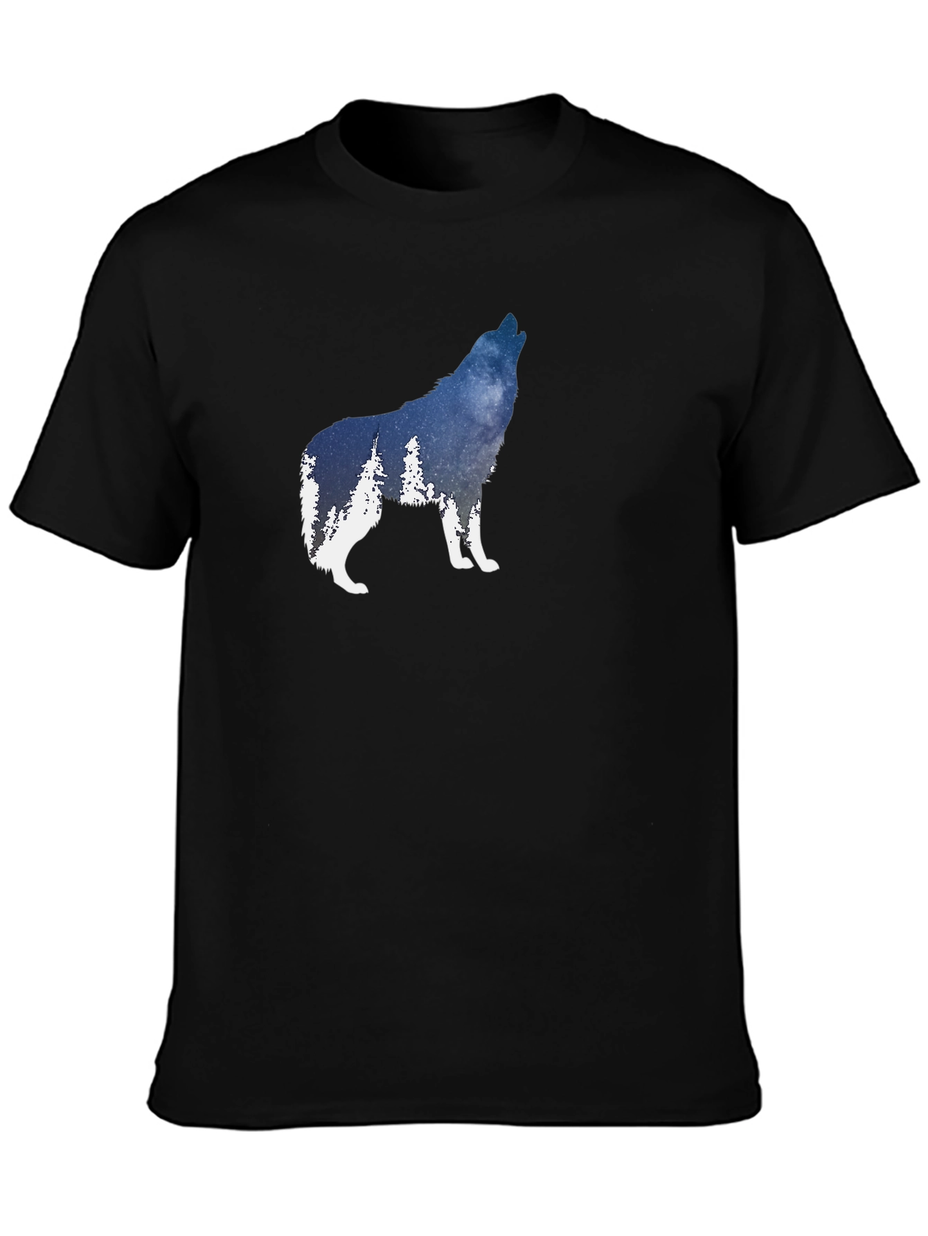 Wolf Silhouette Graphic T-Shirt - Mens Black Tee