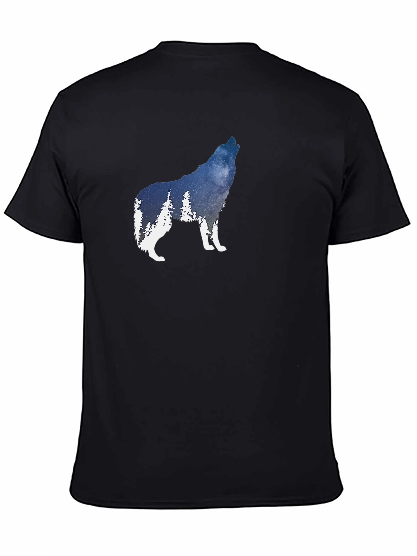 Wolf Silhouette Graphic T-Shirt - Mens Black Tee
