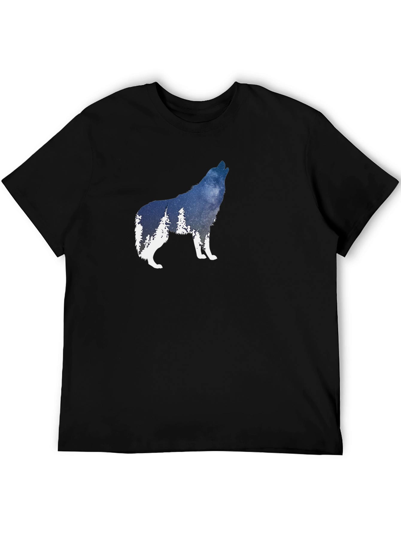 Wolf Silhouette Graphic T-Shirt - Mens Black Tee