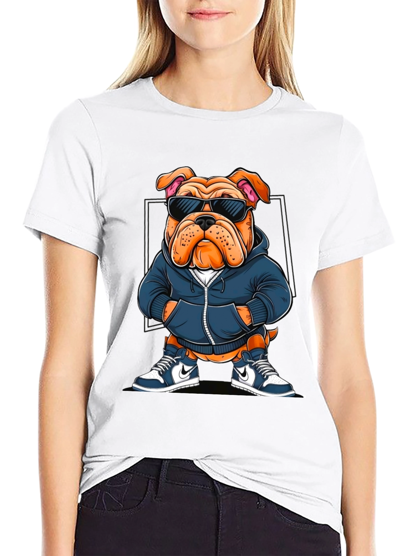 Cool Bulldog Graphic Tee - Trendy Canine Style