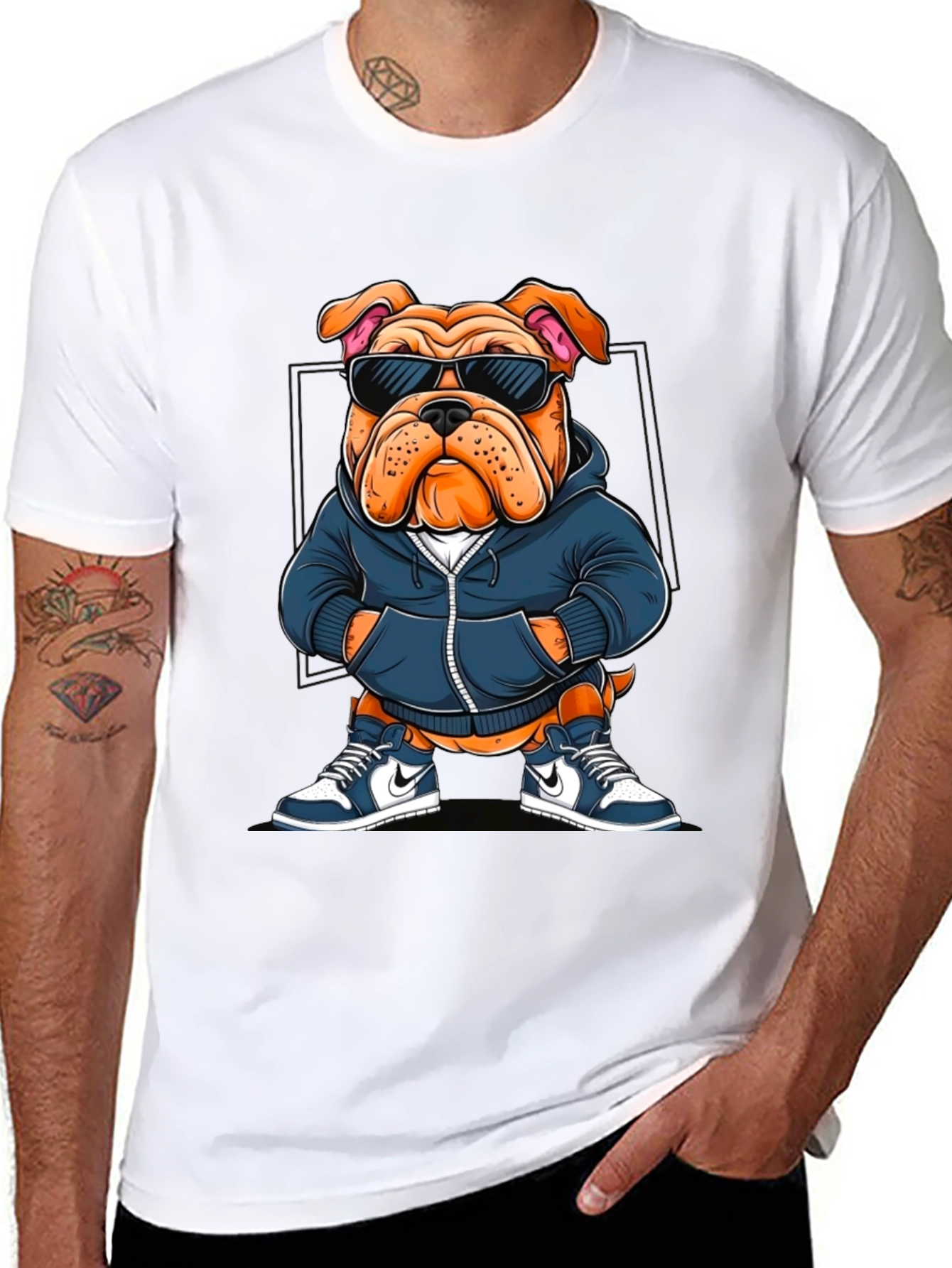 Cool Bulldog Graphic Tee - Trendy Canine Style
