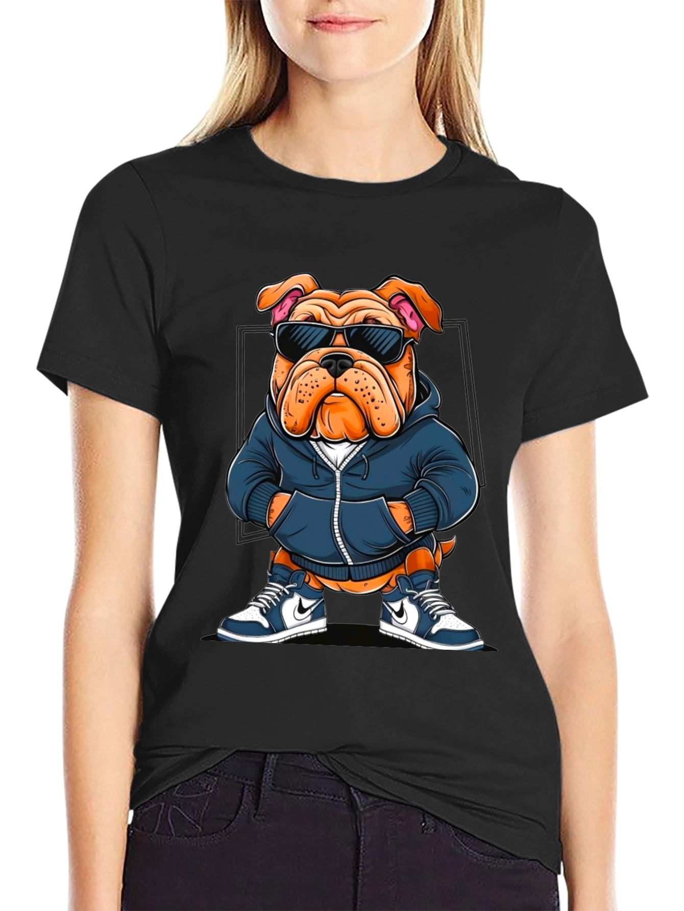 Cool Bulldog Graphic Tee - Trendy Canine Style