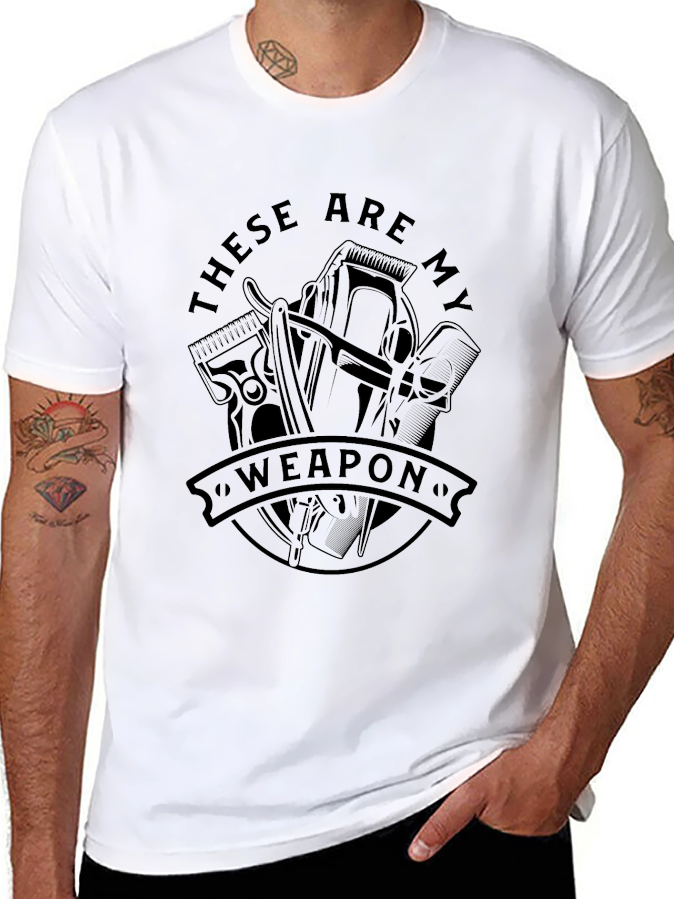 Barber Tools Graphic T-Shirt - These Are My Weapon