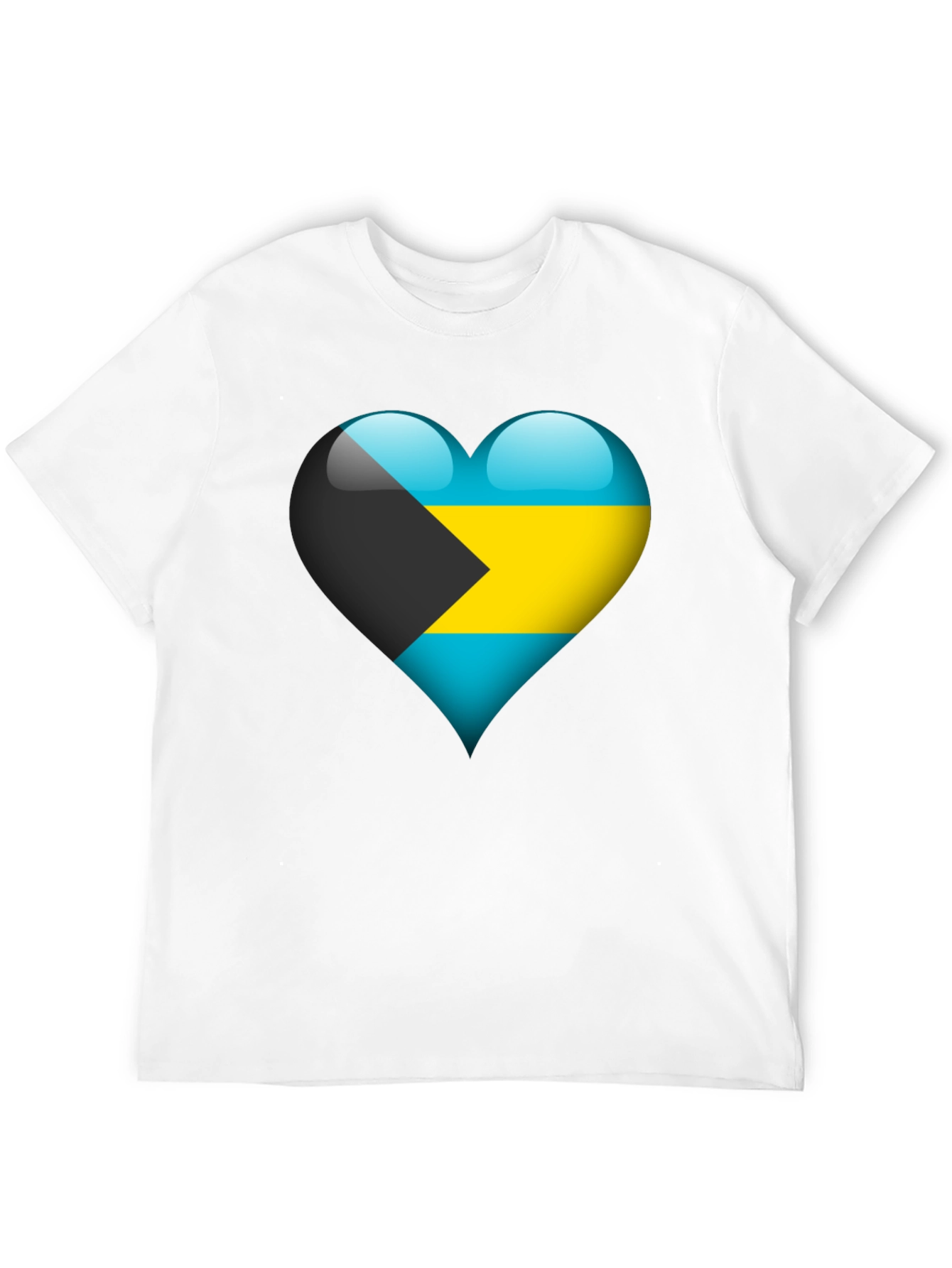 Bahamas Flag Heart T-Shirt - Show Your Pride!