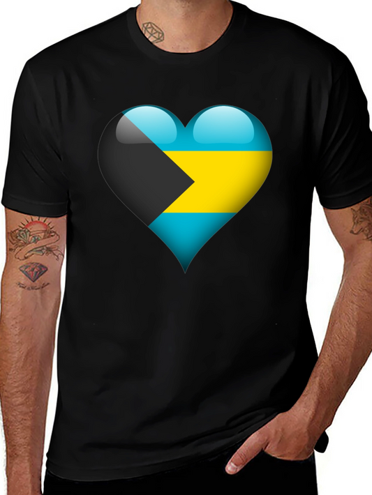 Bahamas Flag Heart T-Shirt - Show Your Pride!