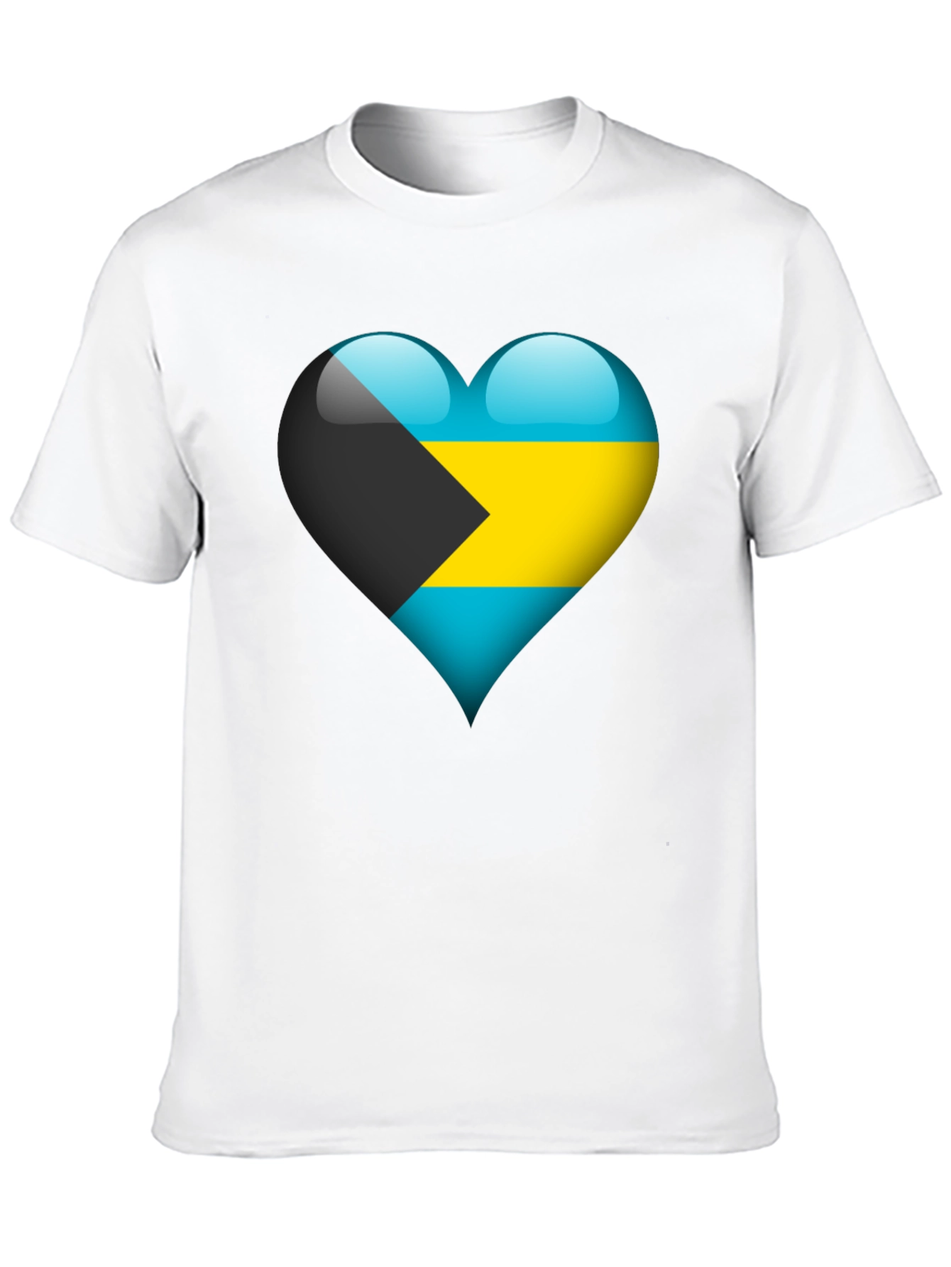 Bahamas Flag Heart T-Shirt - Show Your Pride!