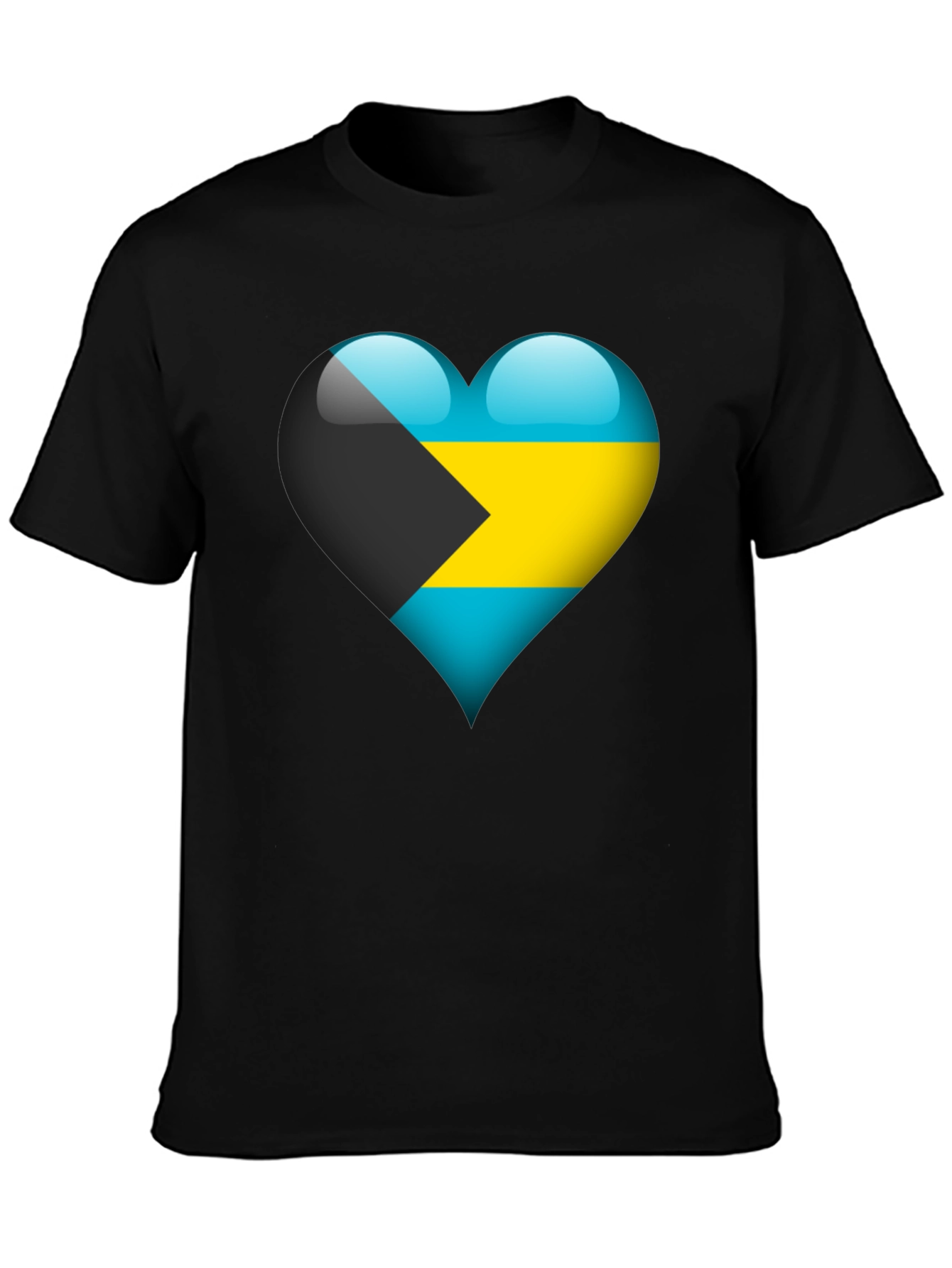 Bahamas Flag Heart T-Shirt - Show Your Pride!