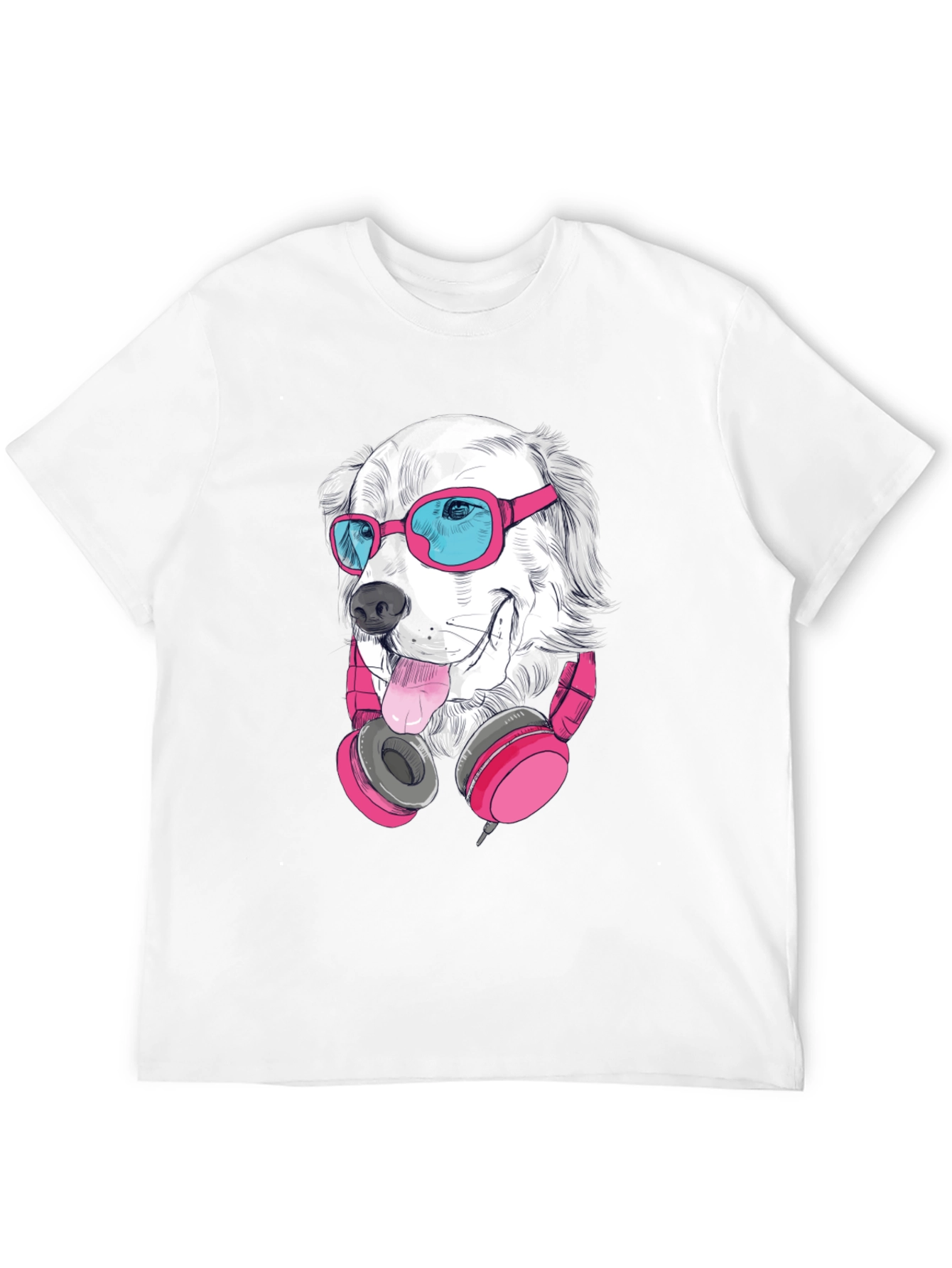 Dog with Sunglasses Graphic Tee - Black