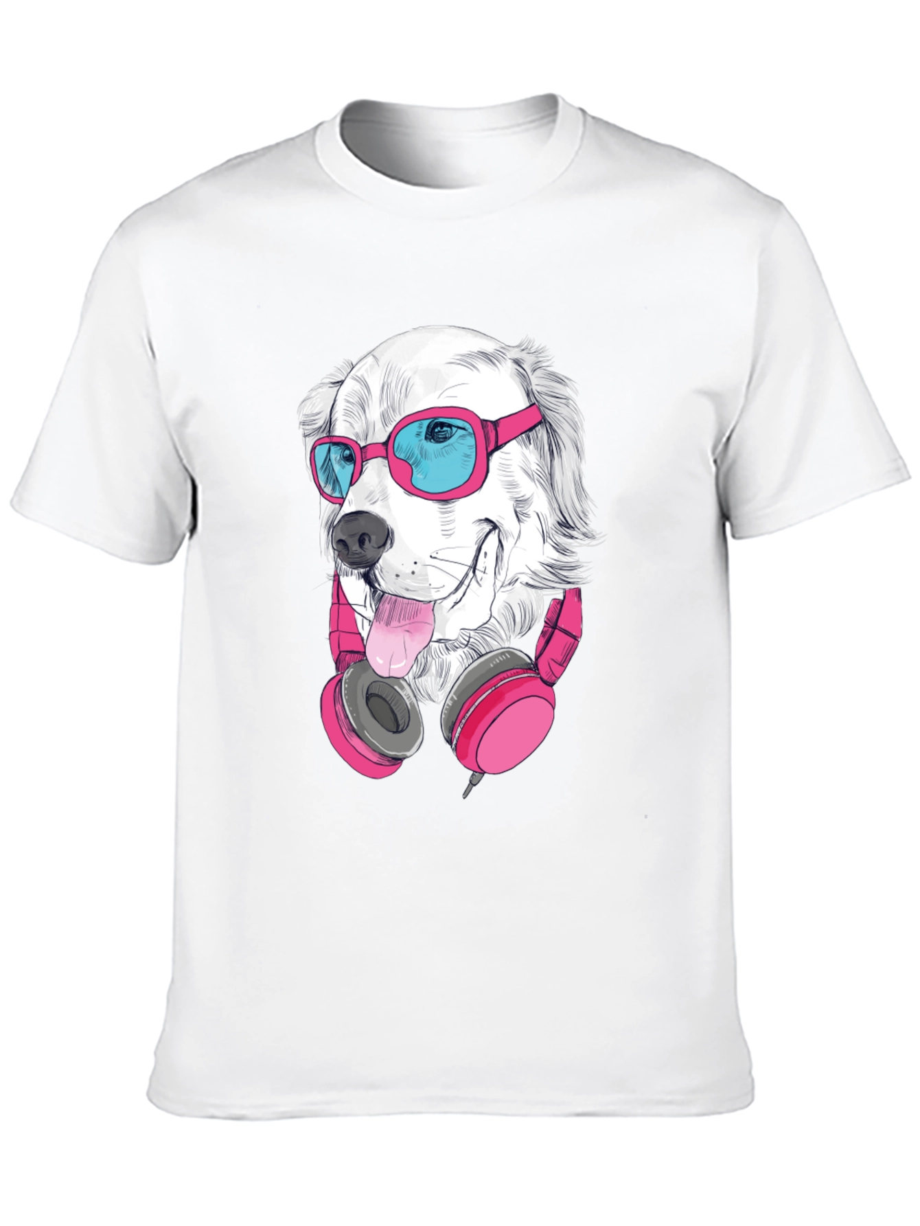 Dog with Sunglasses Graphic Tee - Black