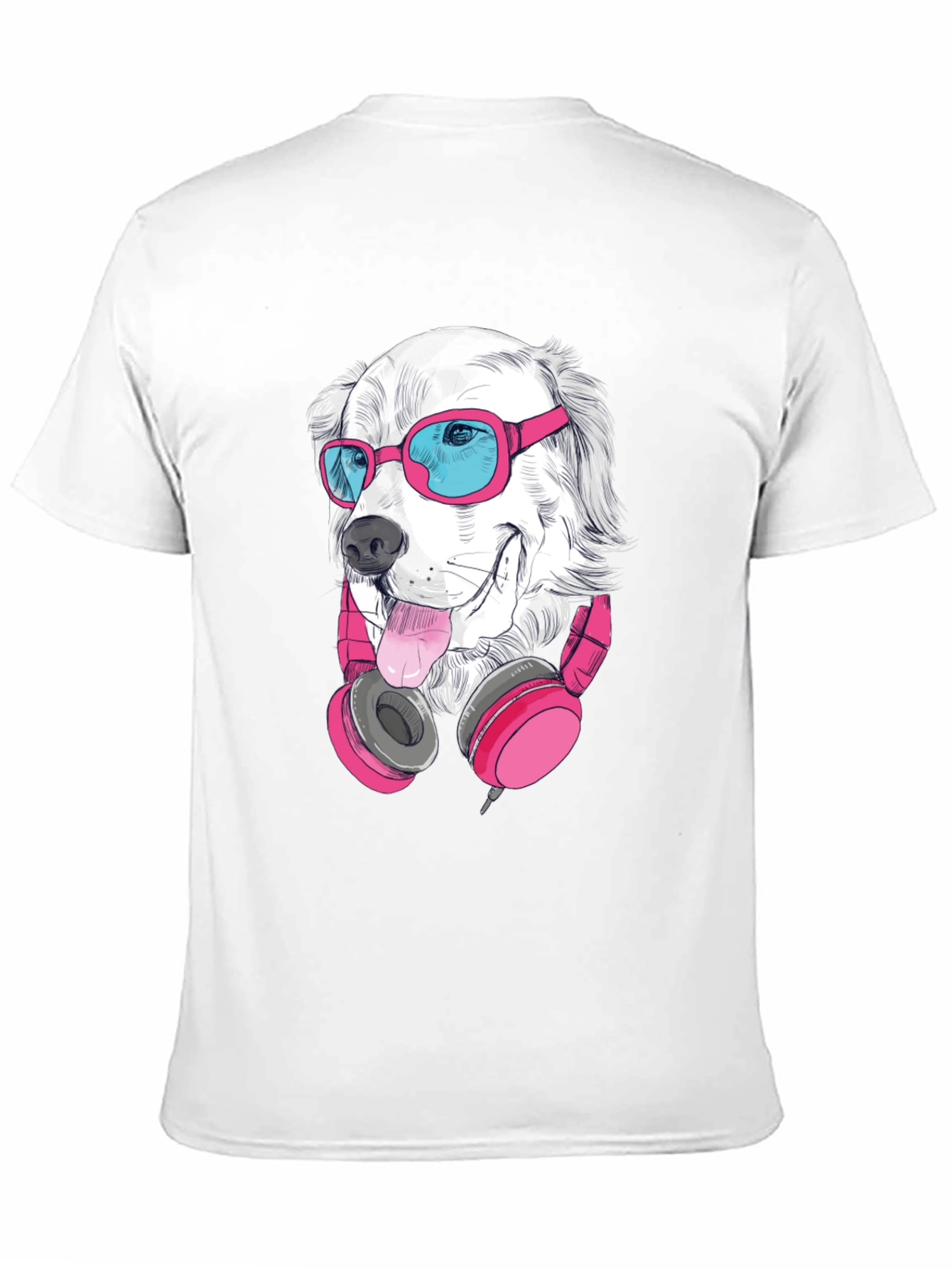 Dog with Sunglasses Graphic Tee - Black