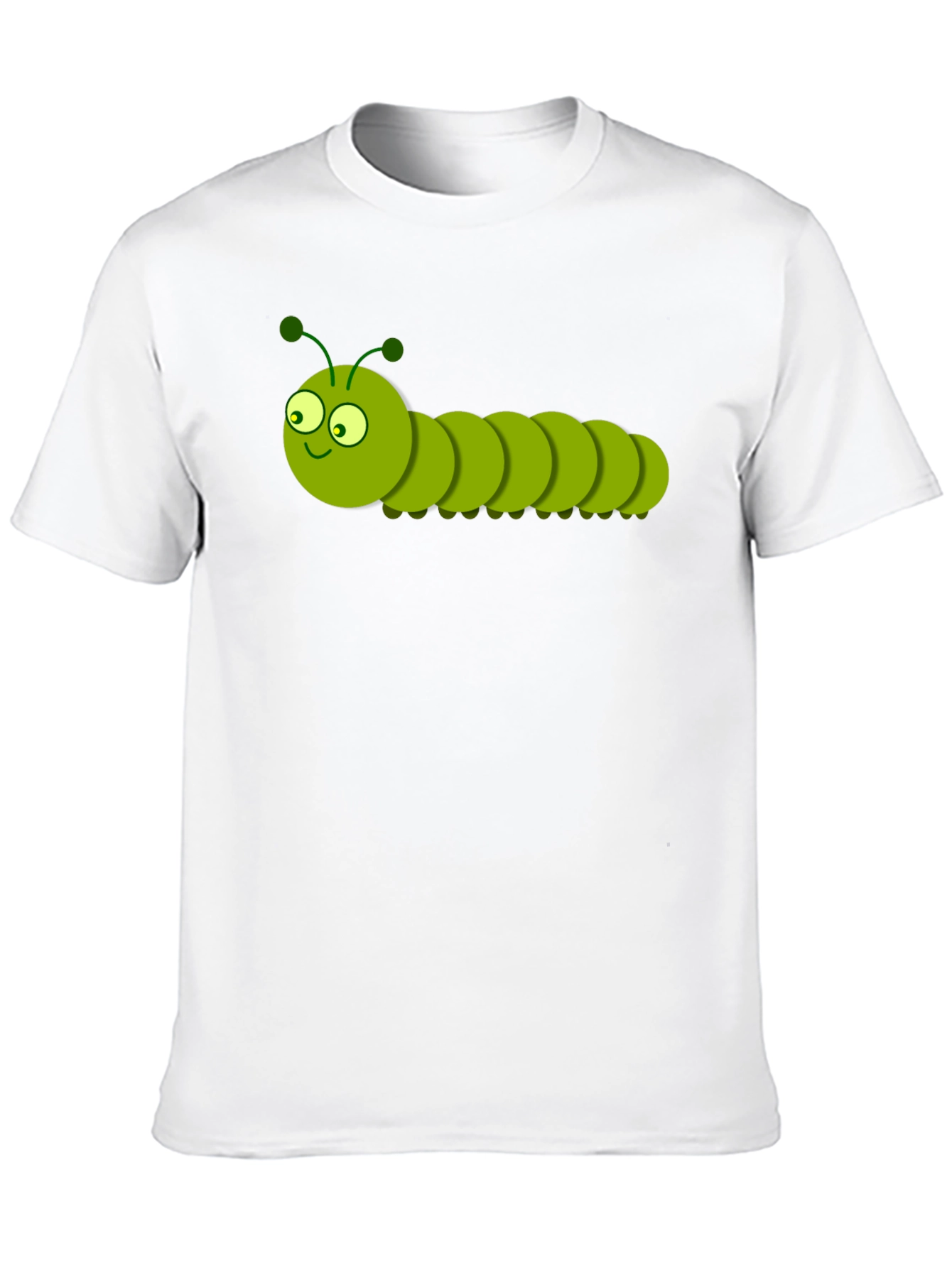 Cartoon Caterpillar Graphic T-Shirt - Black