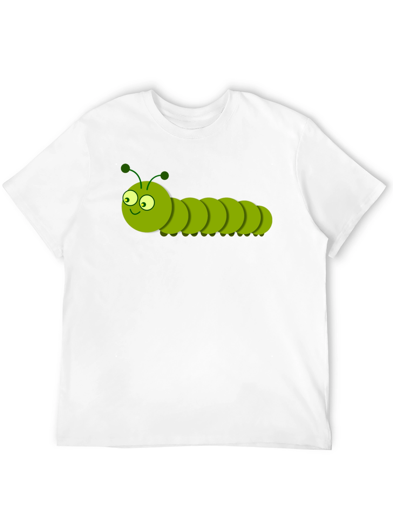 Cartoon Caterpillar Graphic T-Shirt - Black