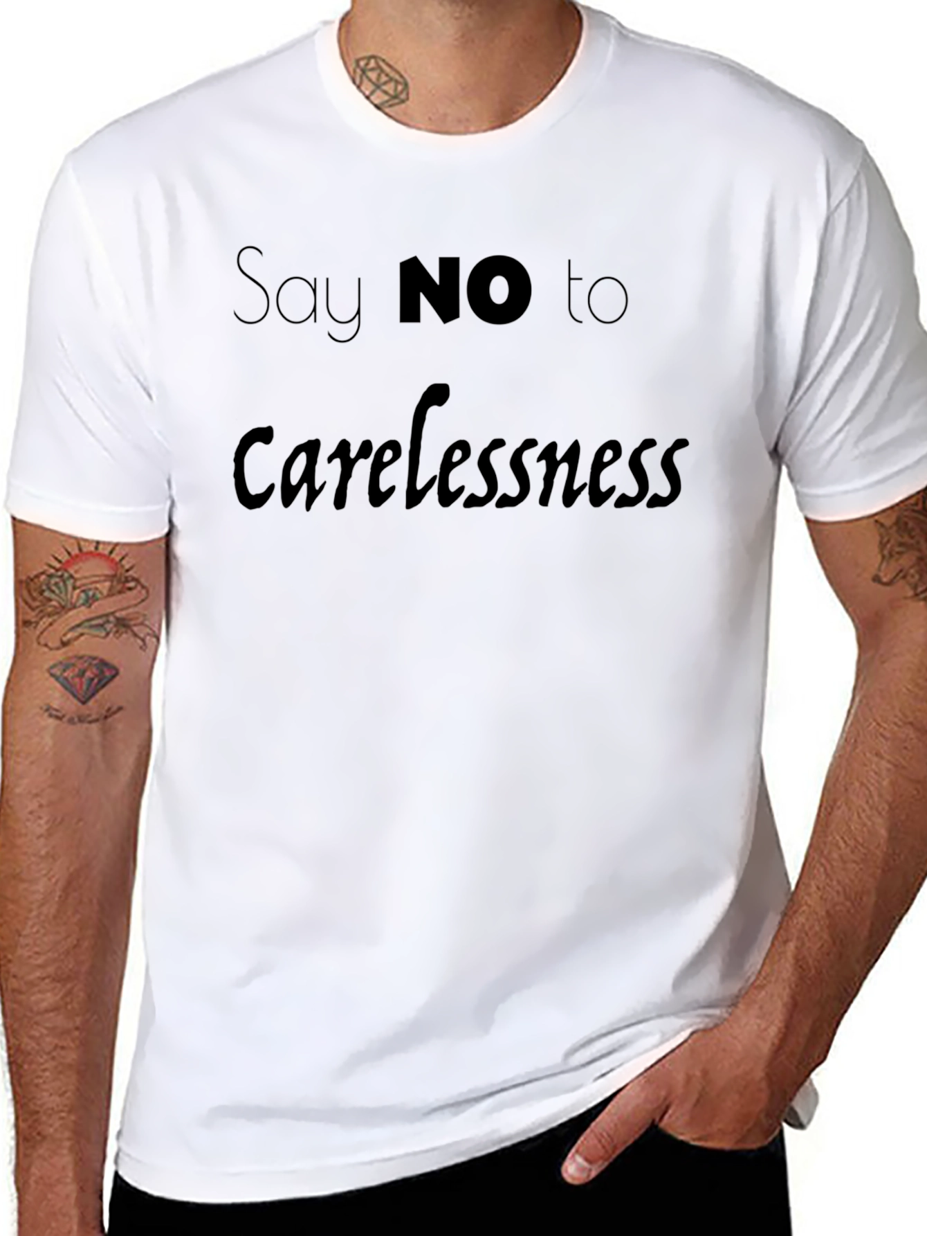 Say No to Carelessness Black T-Shirt