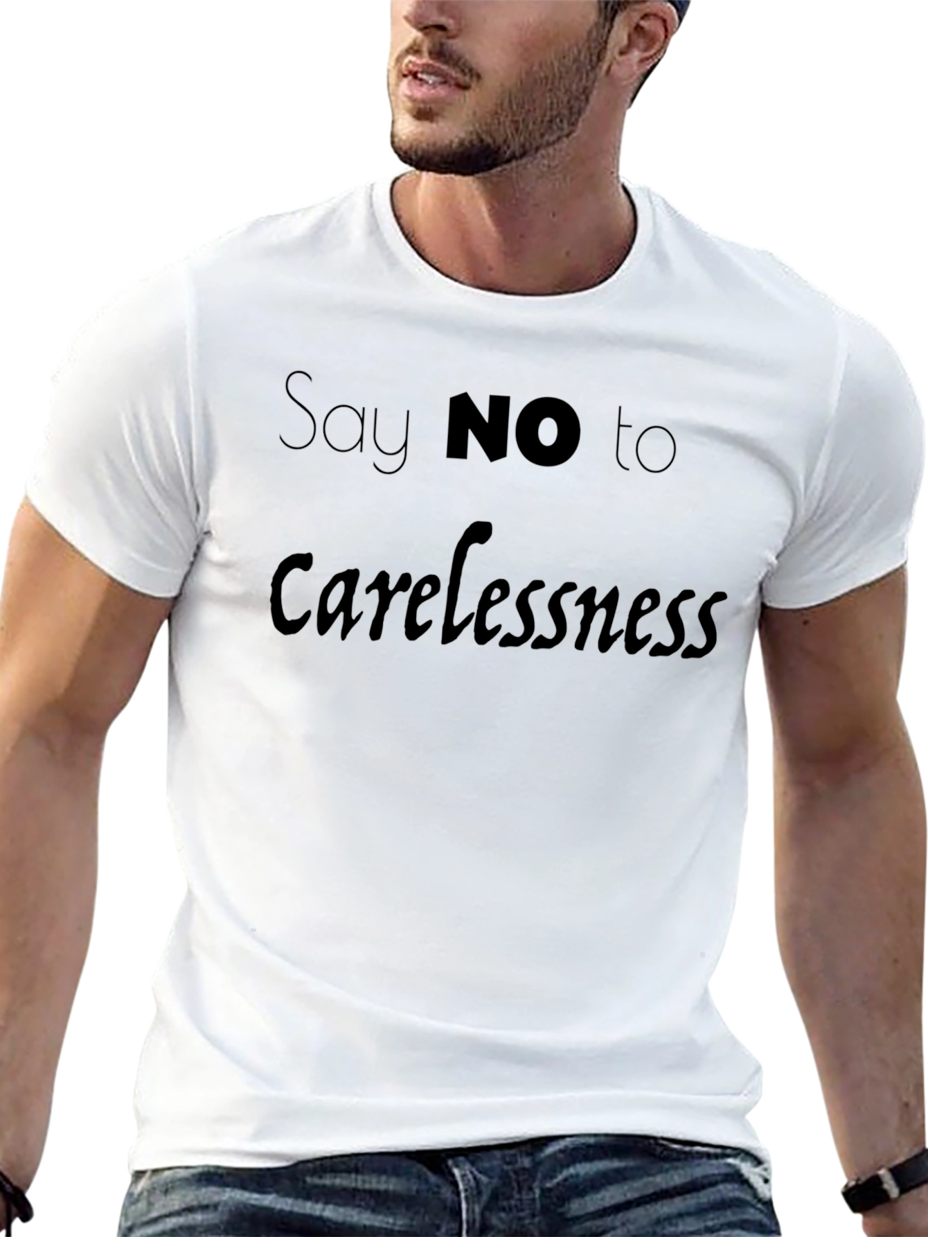 Say No to Carelessness Black T-Shirt