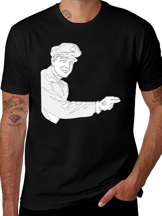 Vintage Cop Graphic Black T-Shirt