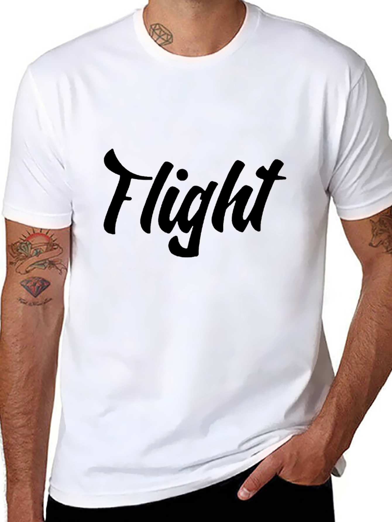 Flight Graphic Tee - Mens Casual Black T-Shirt