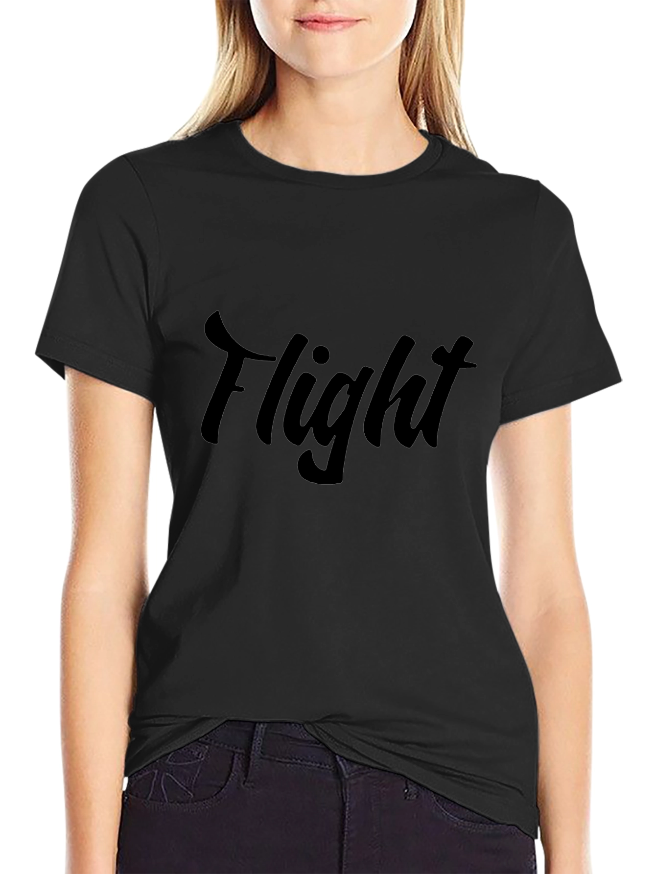 Flight Graphic Tee - Mens Casual Black T-Shirt
