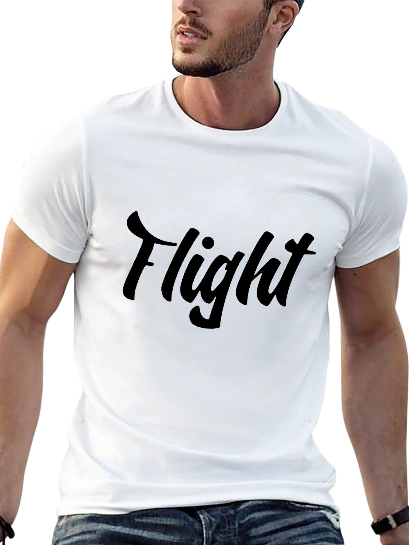 Flight Graphic Tee - Mens Casual Black T-Shirt