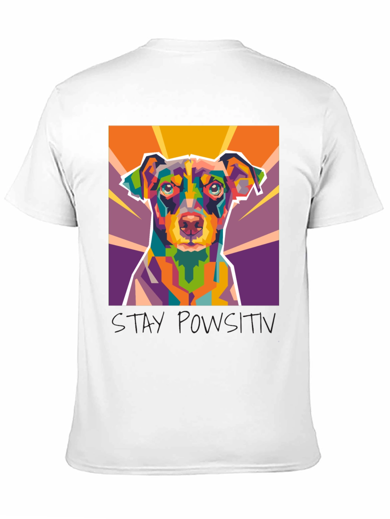 Geometric Dog Art Black Graphic Tee