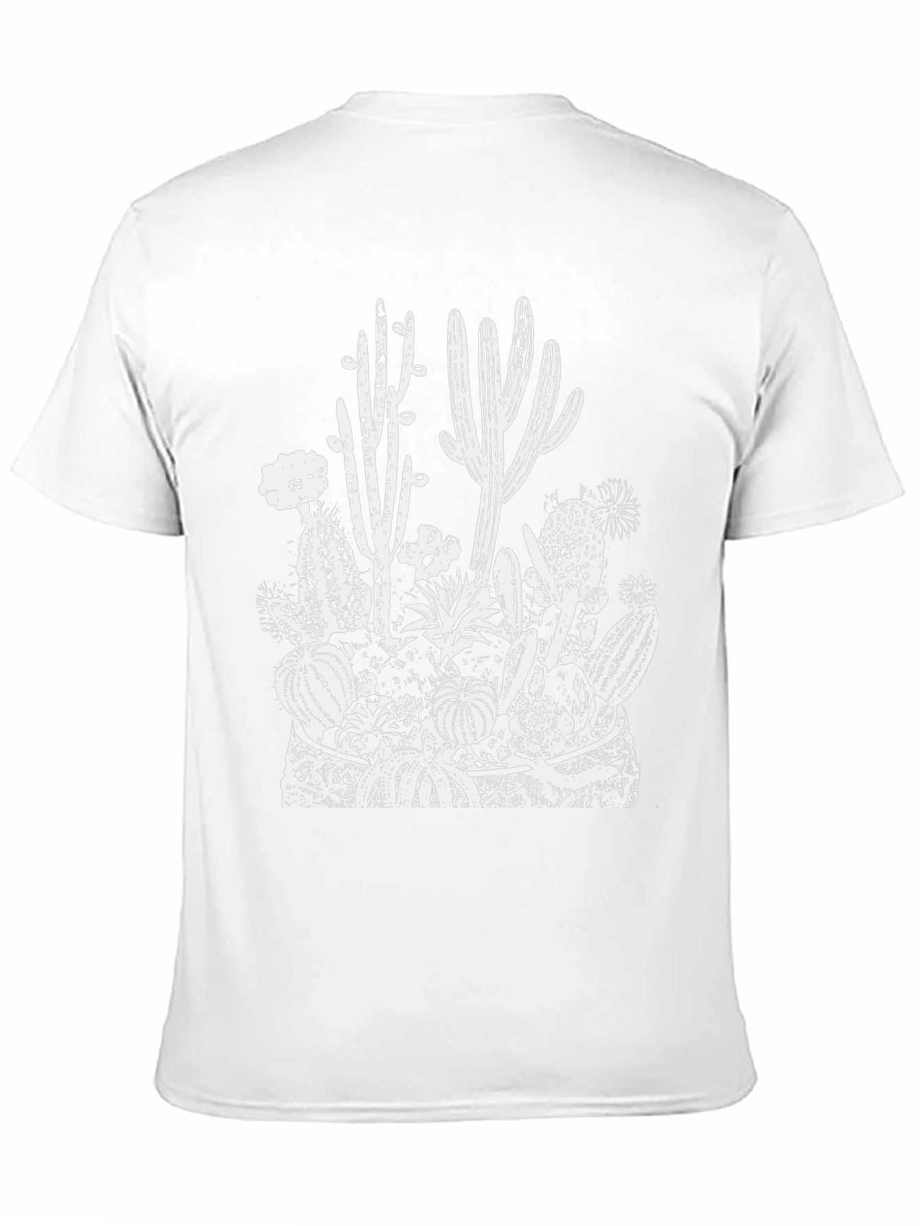 Cactus Print Black Tee - Desert Style