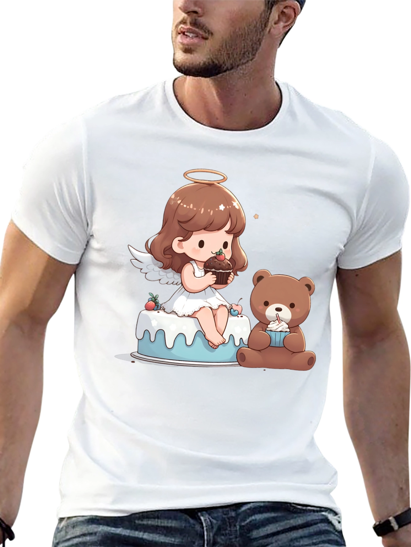 Angel & Teddy Bear Dessert T-Shirt