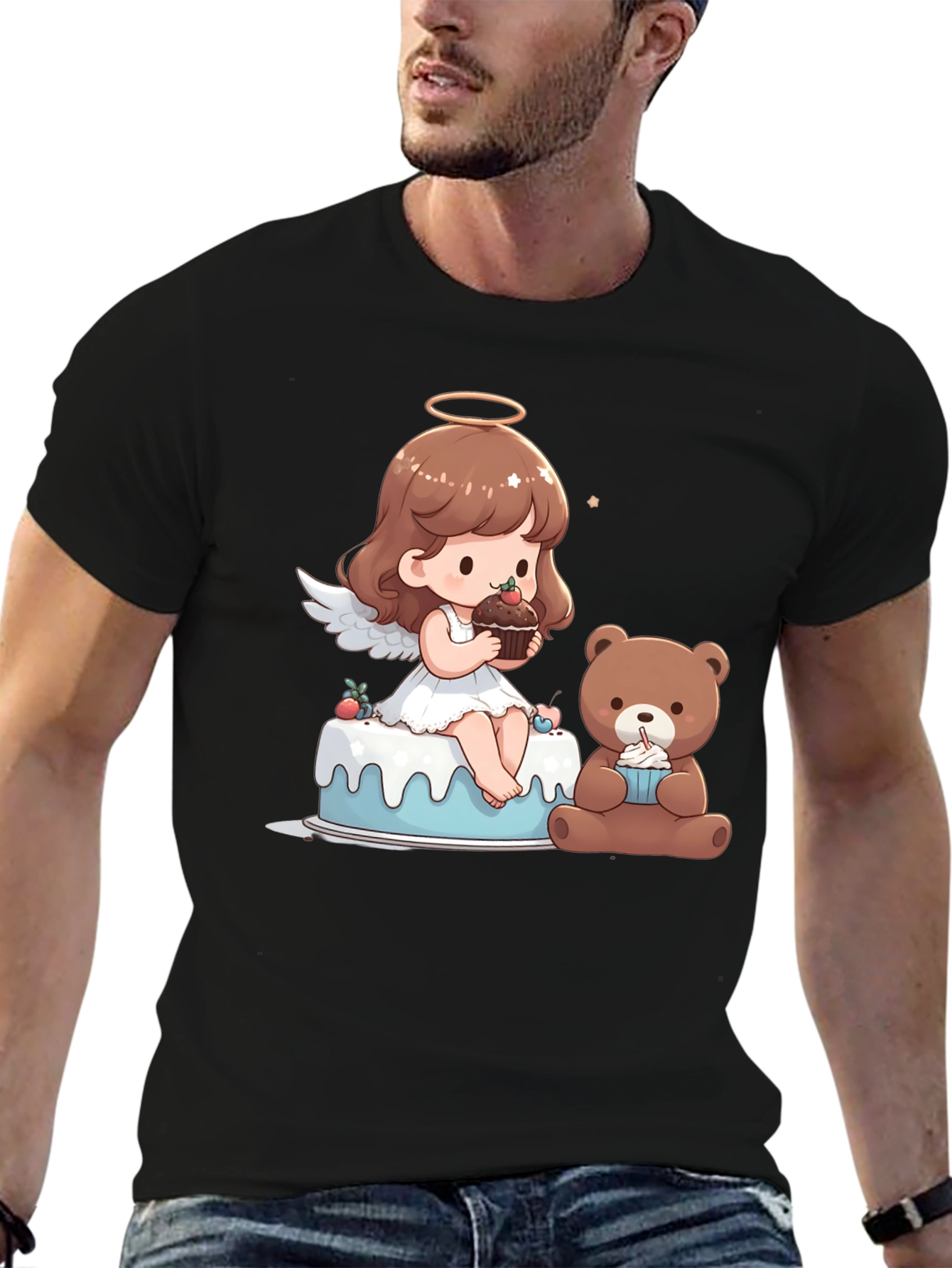 Angel & Teddy Bear Dessert T-Shirt