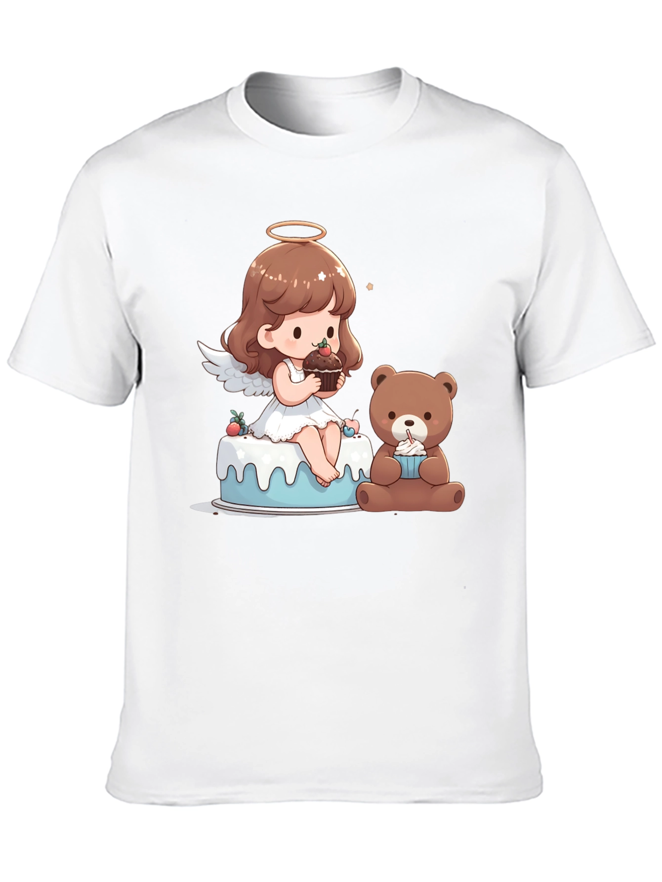 Angel & Teddy Bear Dessert T-Shirt
