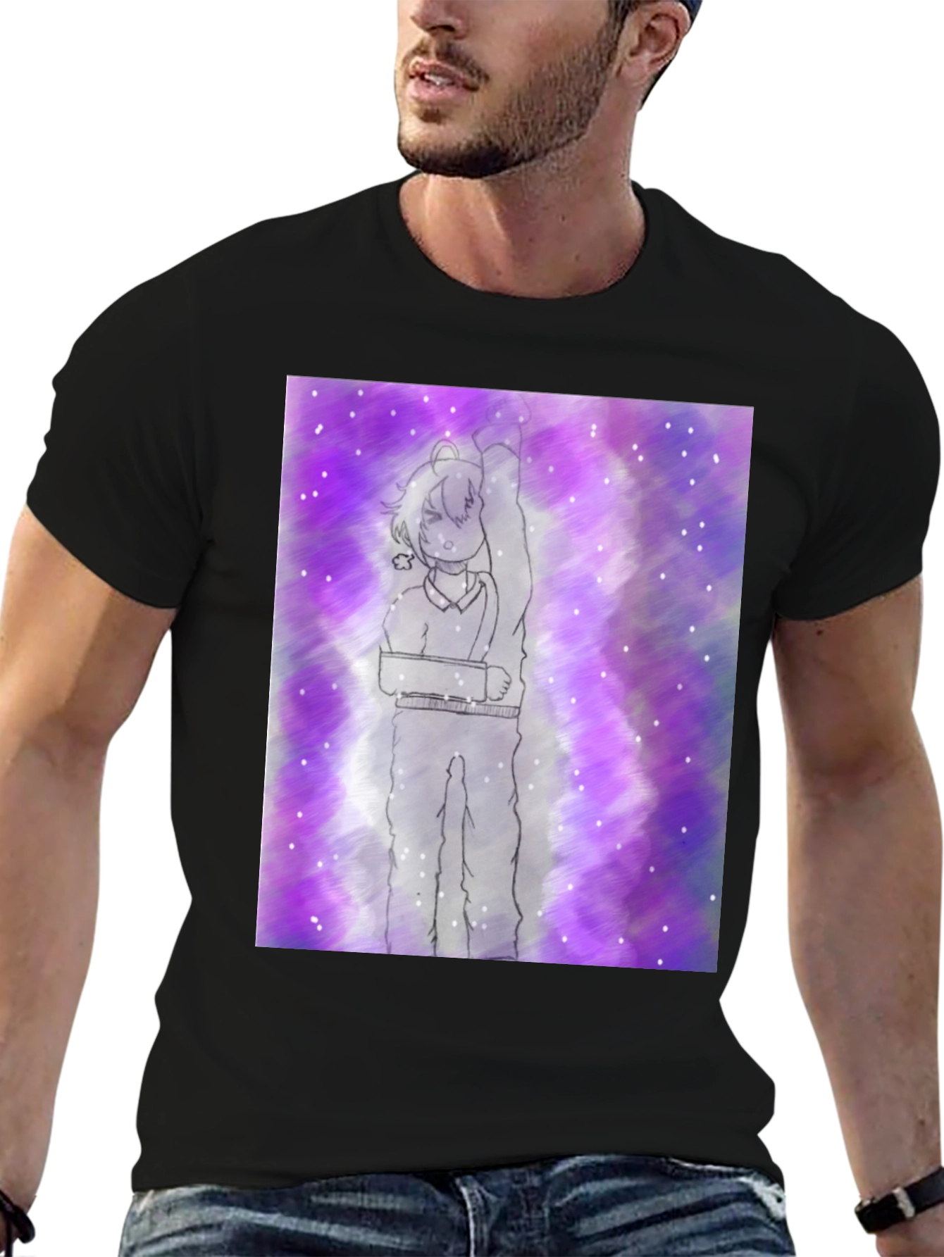 Anime Sketch Tee - Cosmic Purple Haze