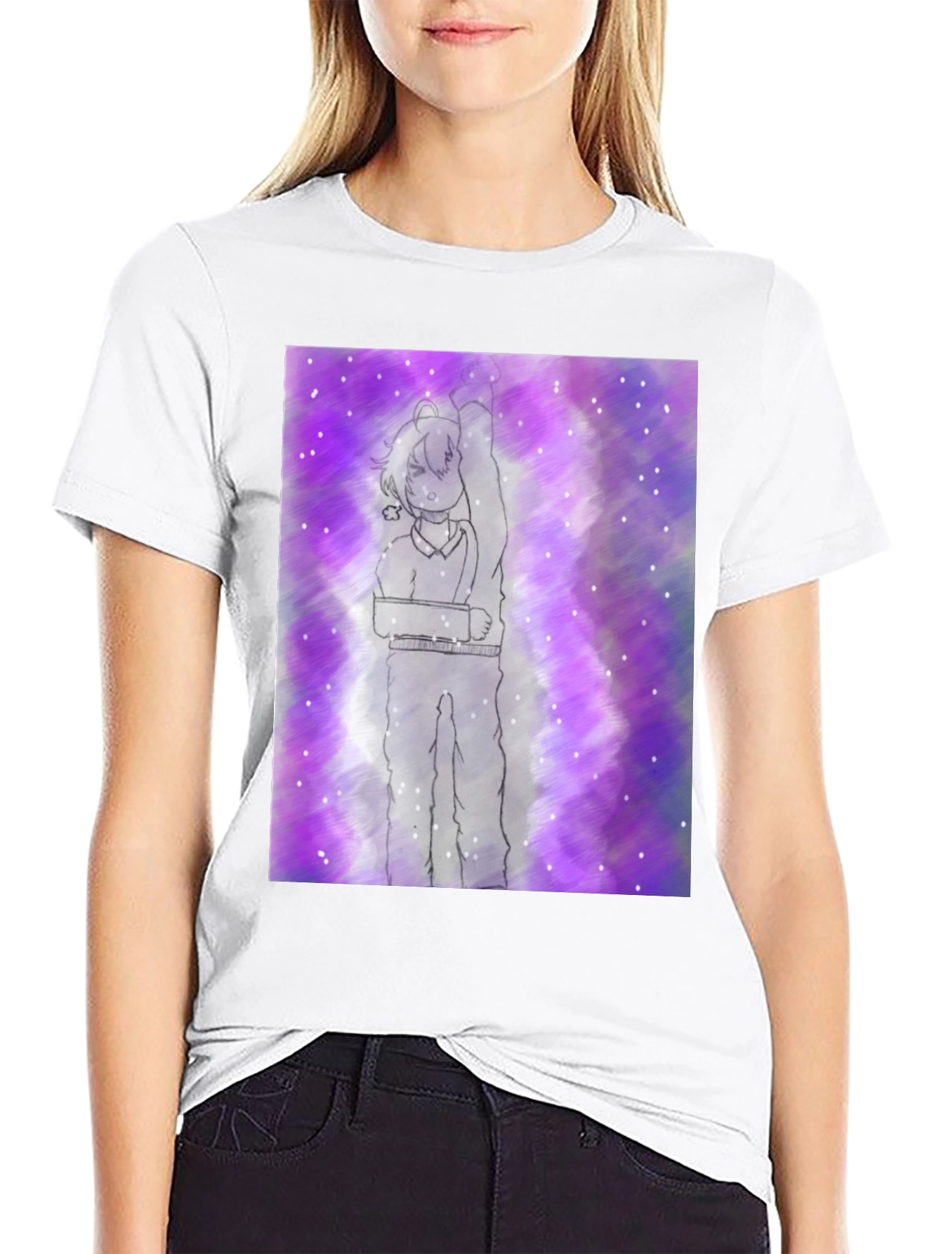 Anime Sketch Tee - Cosmic Purple Haze