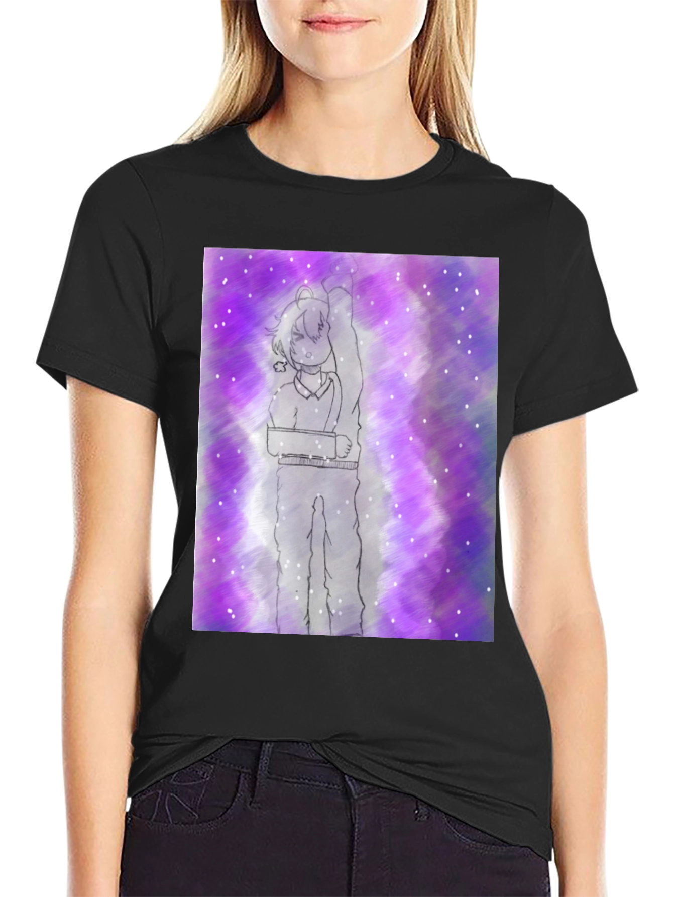 Anime Sketch Tee - Cosmic Purple Haze