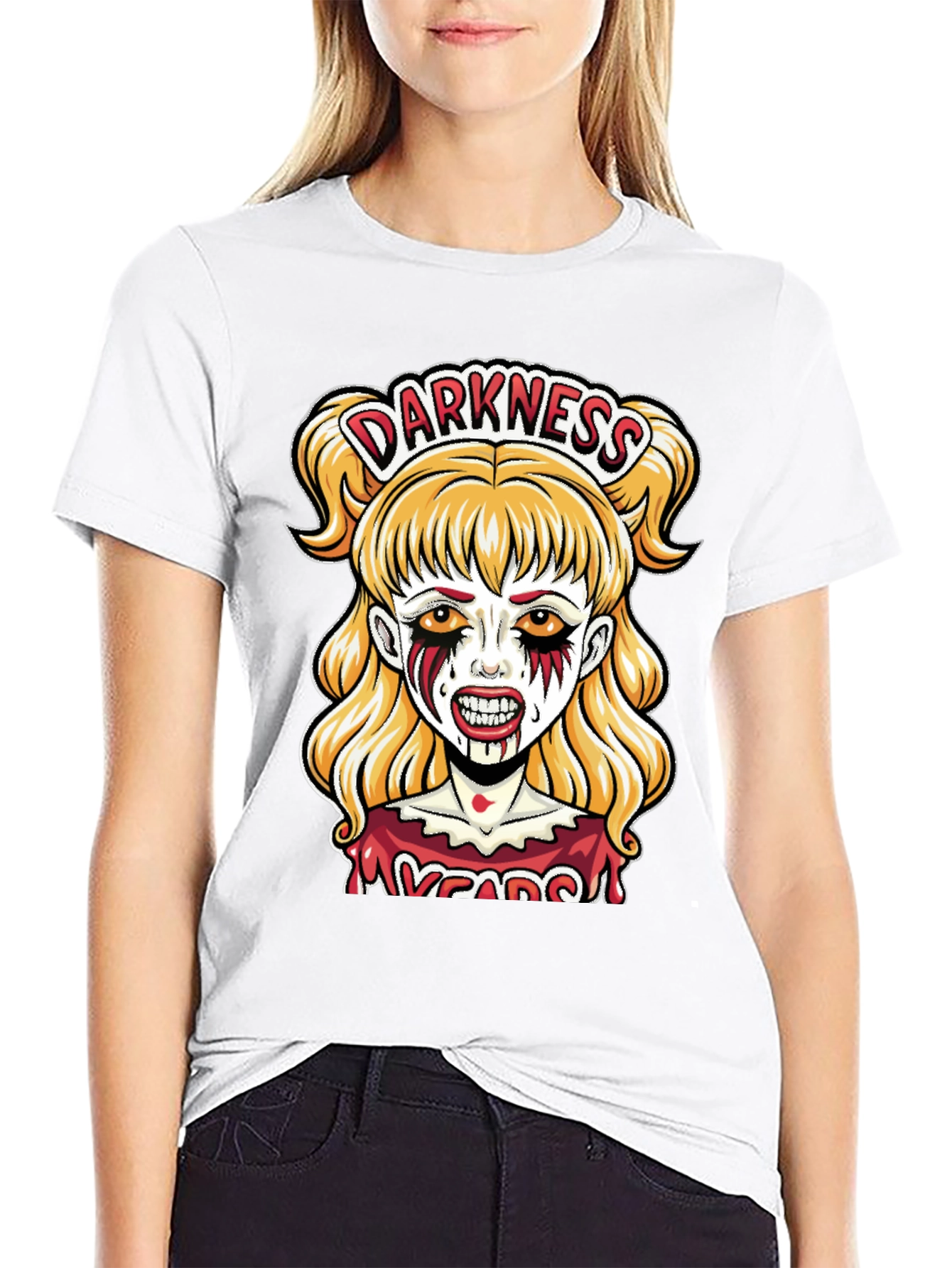 Darkness Zombie Girl Graphic Tee