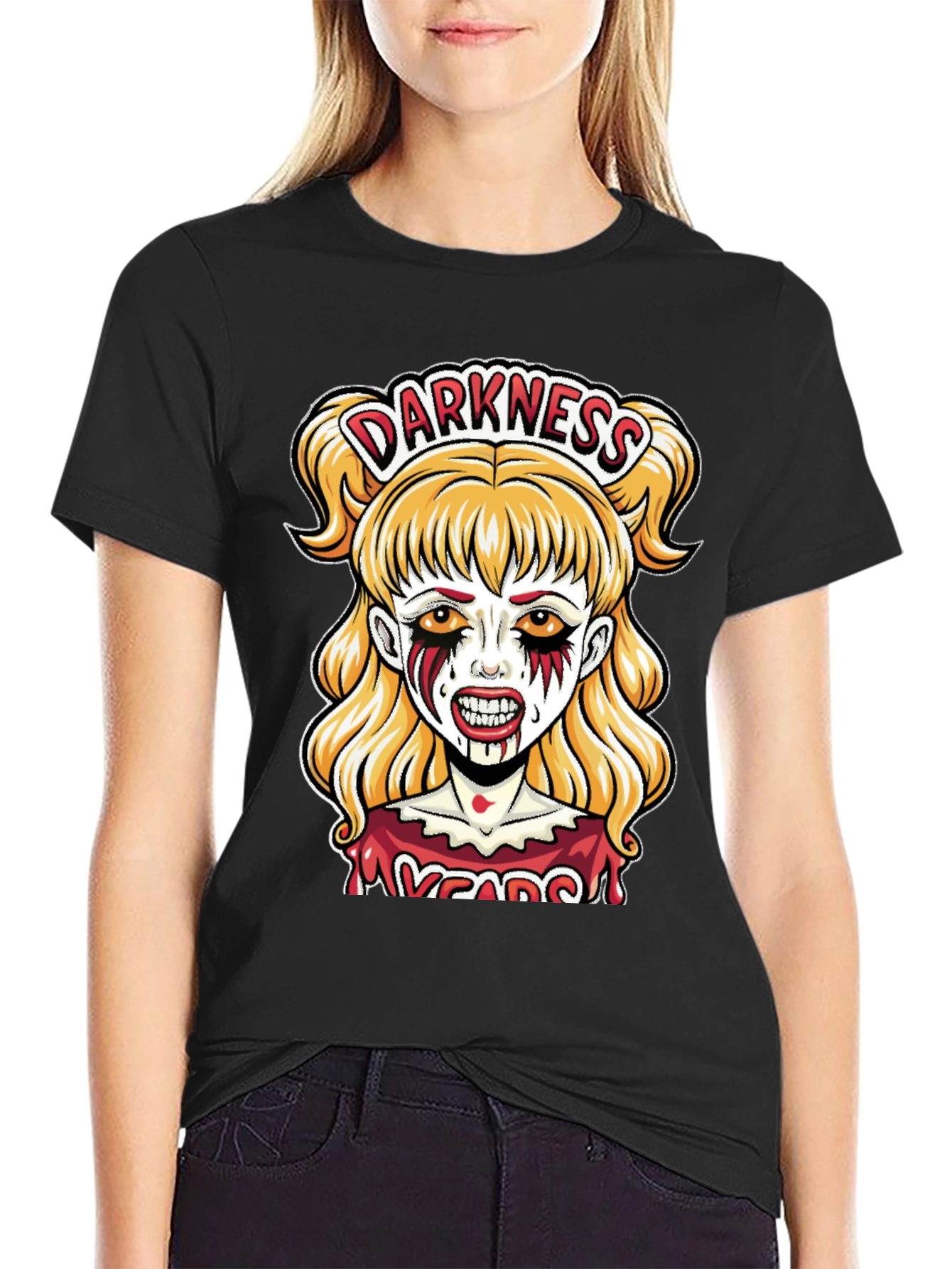 Darkness Zombie Girl Graphic Tee
