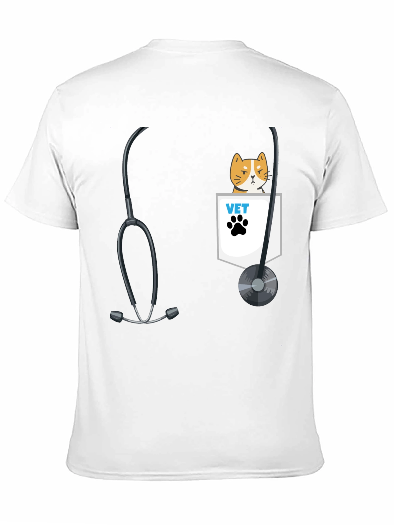 Vet Cat Pocket T-Shirt - Cute Animal Lover Tee