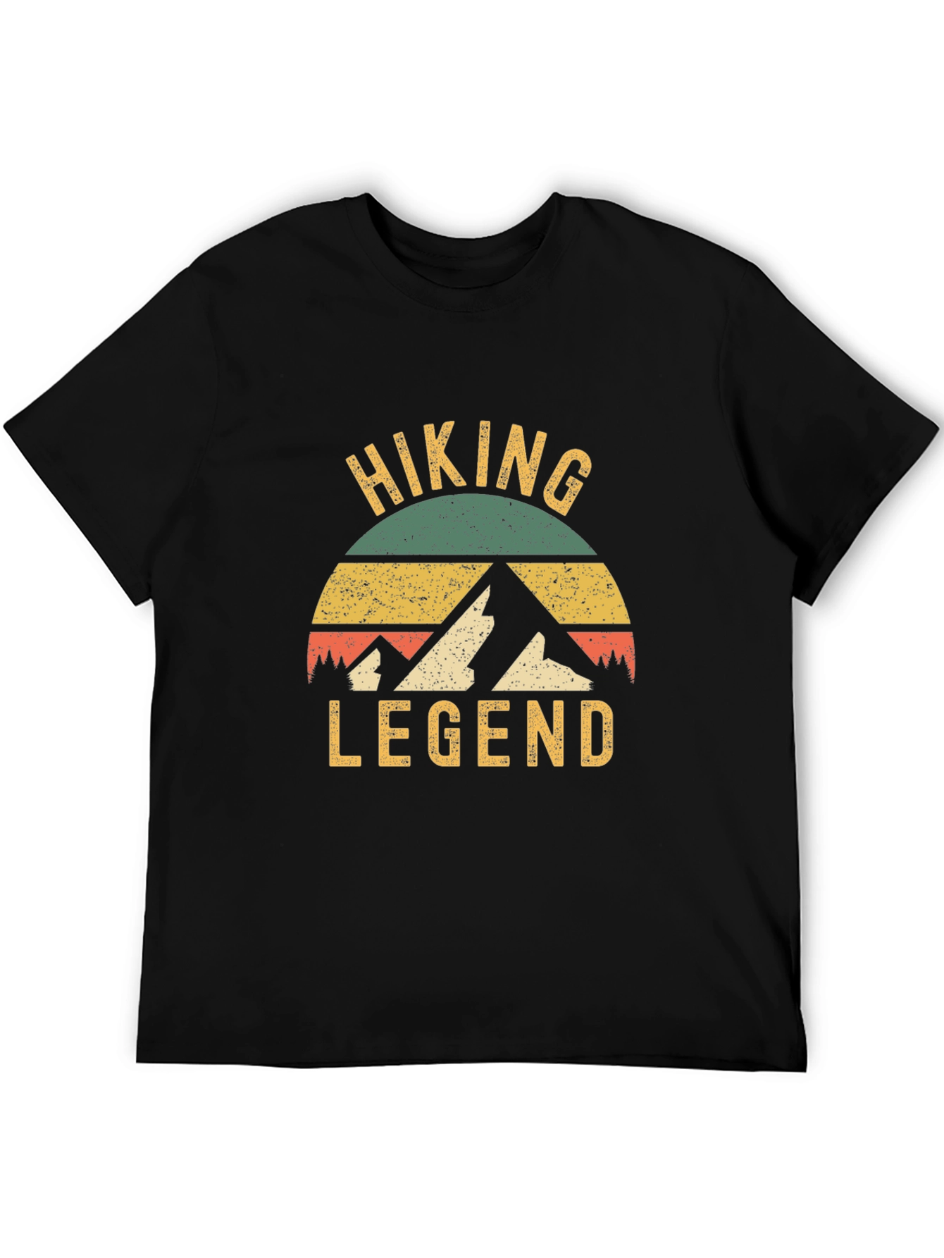 Hiking Legend Graphic Tee - Retro Style Black T-Shirt