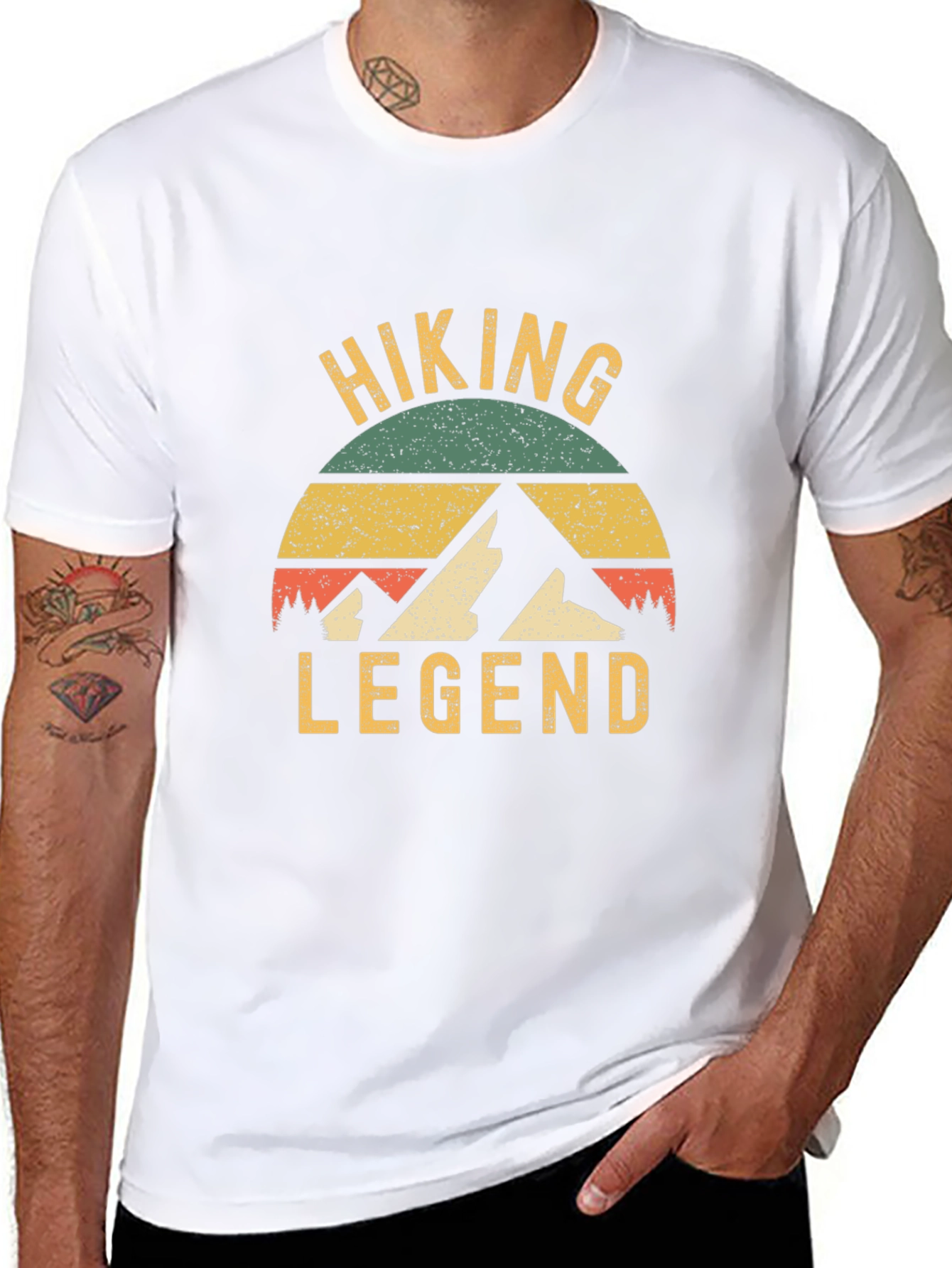 Hiking Legend Graphic Tee - Retro Style Black T-Shirt