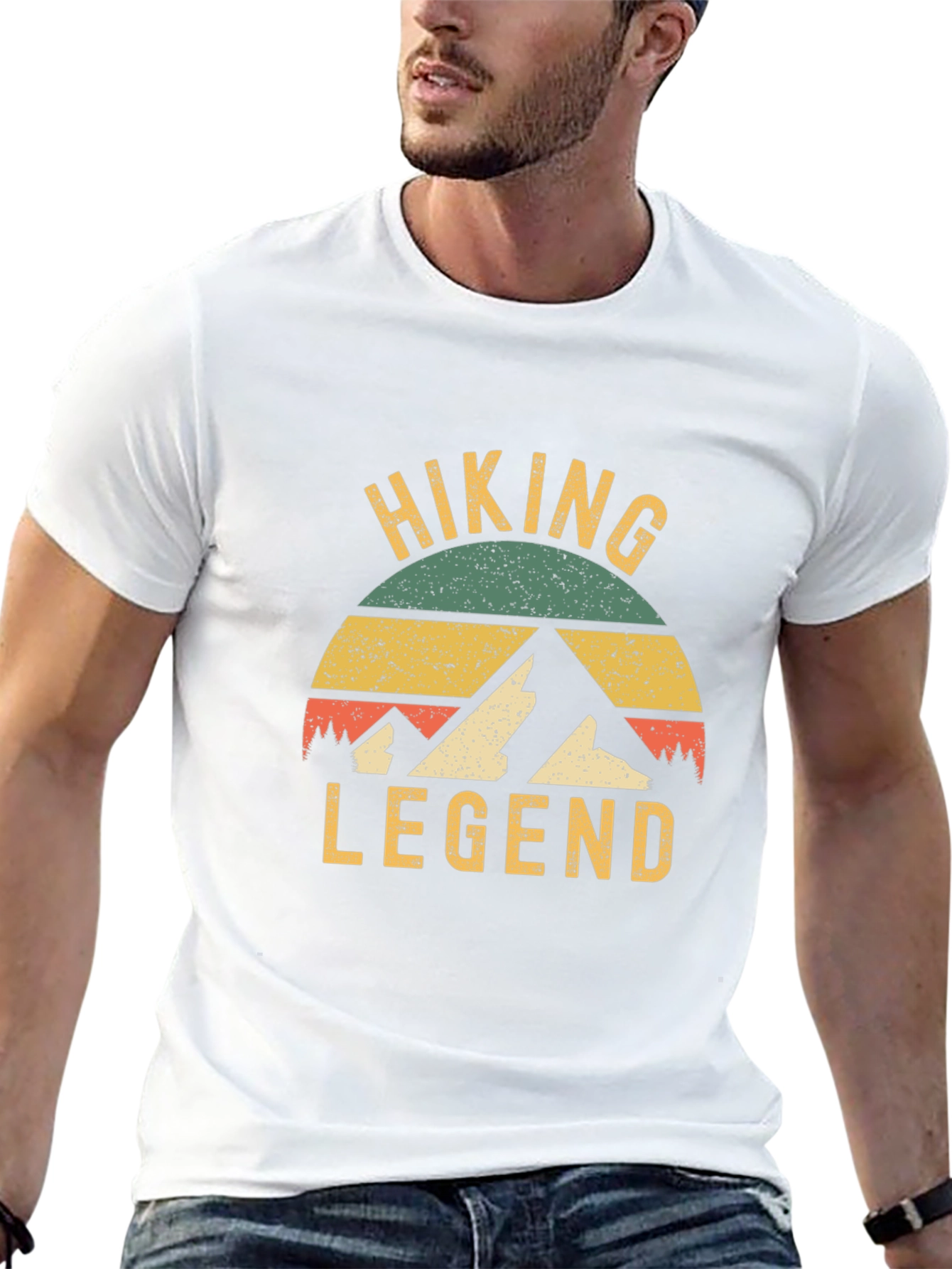 Hiking Legend Graphic Tee - Retro Style Black T-Shirt