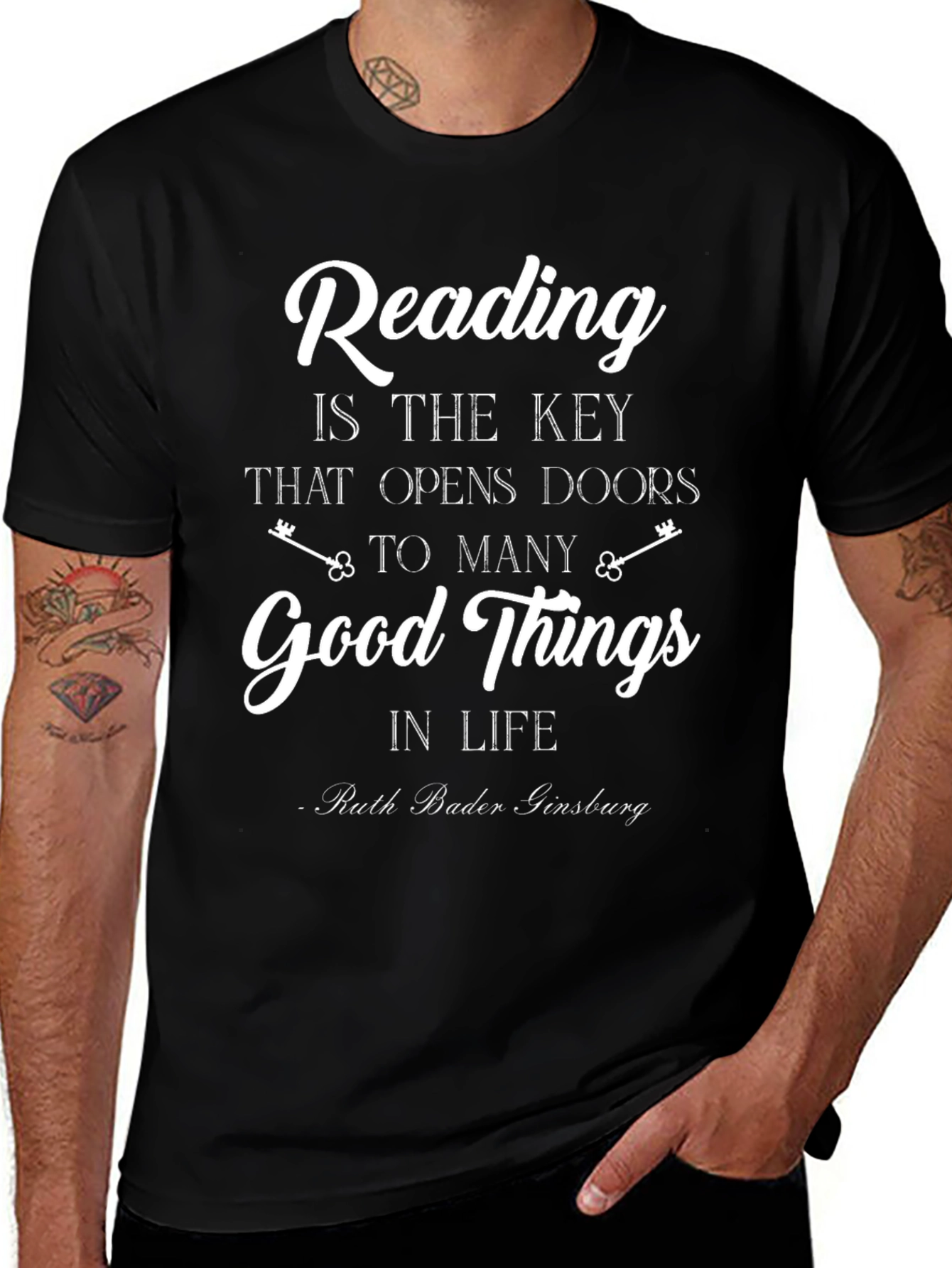 Reading is Key T-Shirt - Ruth Bader Ginsburg Quote
