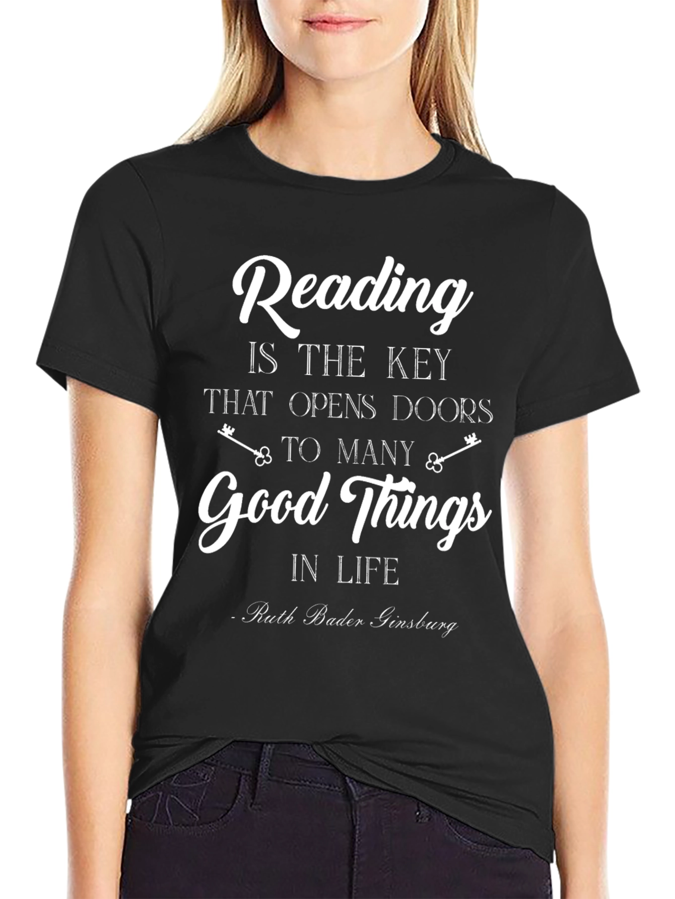 Reading is Key T-Shirt - Ruth Bader Ginsburg Quote