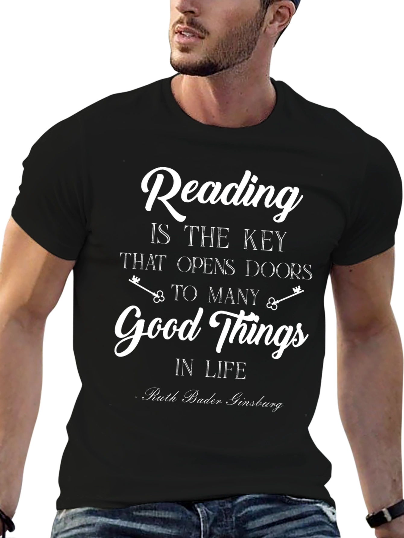 Reading is Key T-Shirt - Ruth Bader Ginsburg Quote