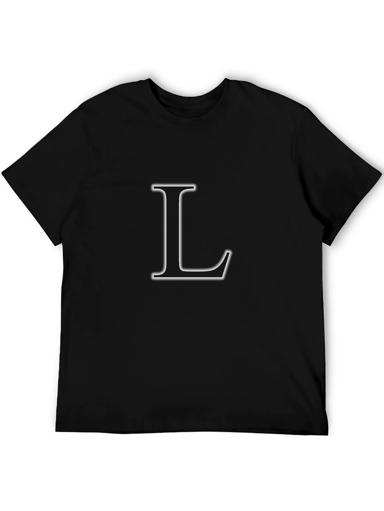 Letter L T-Shirt - Black Graphic Tee