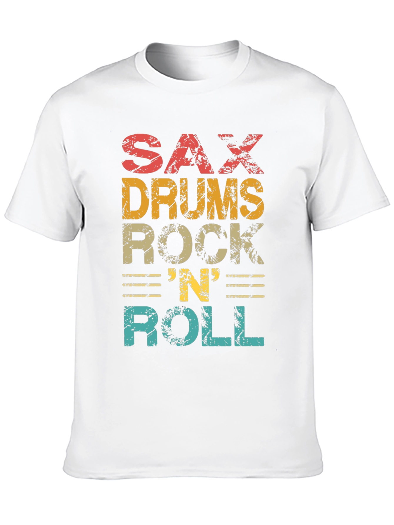 Retro Sax Drums Rock N Roll Graphic Tee