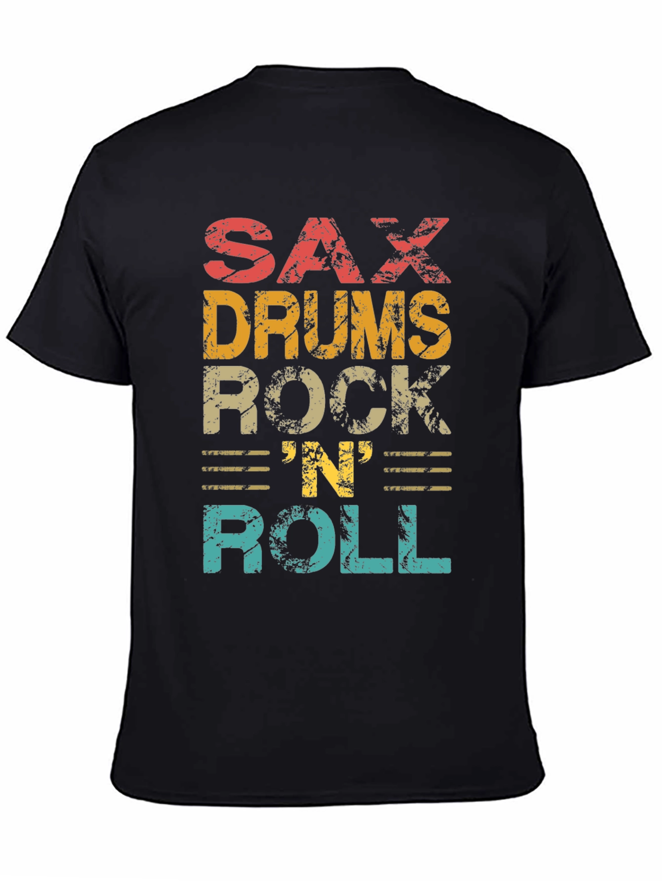 Retro Sax Drums Rock N Roll Graphic Tee