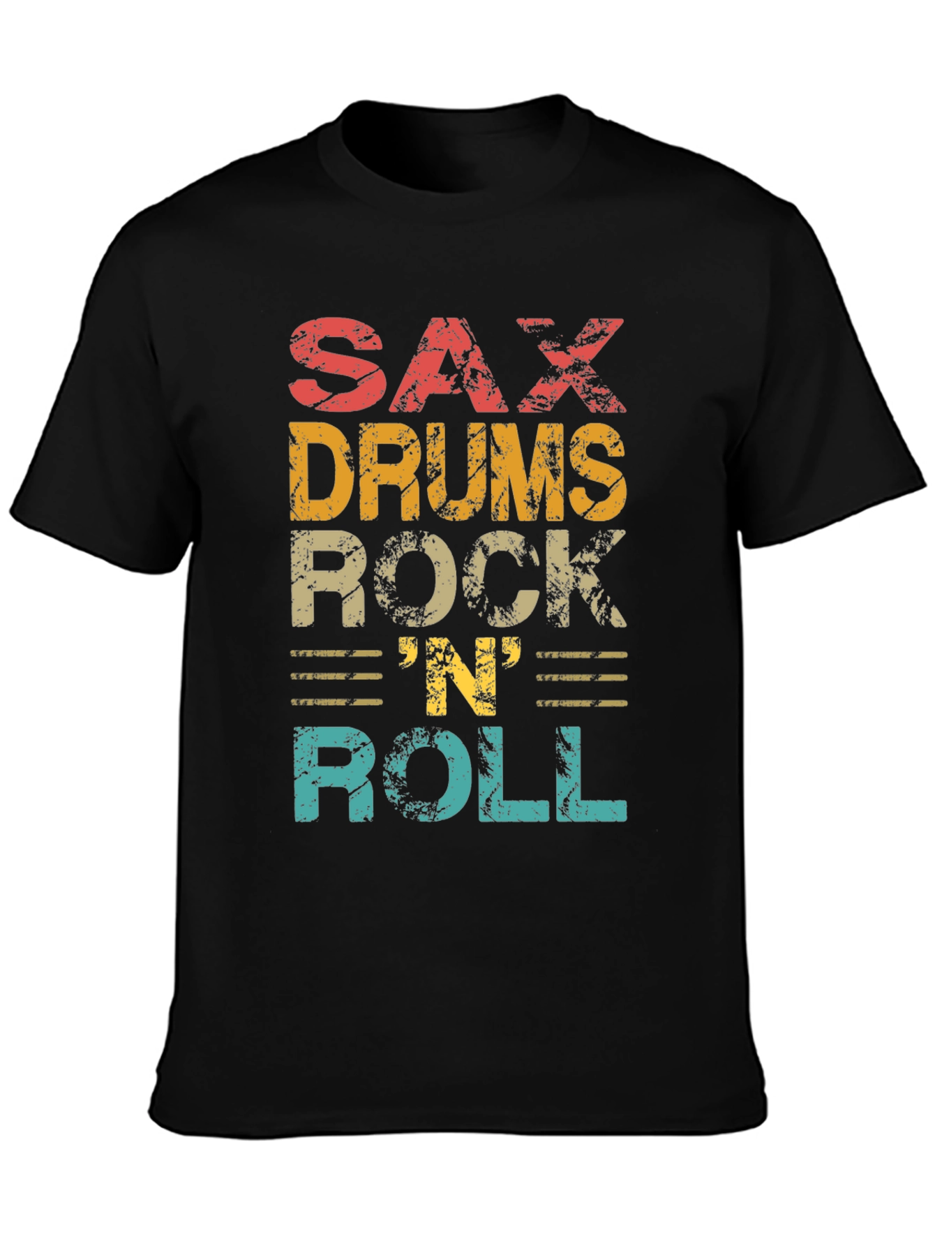 Retro Sax Drums Rock N Roll Graphic Tee