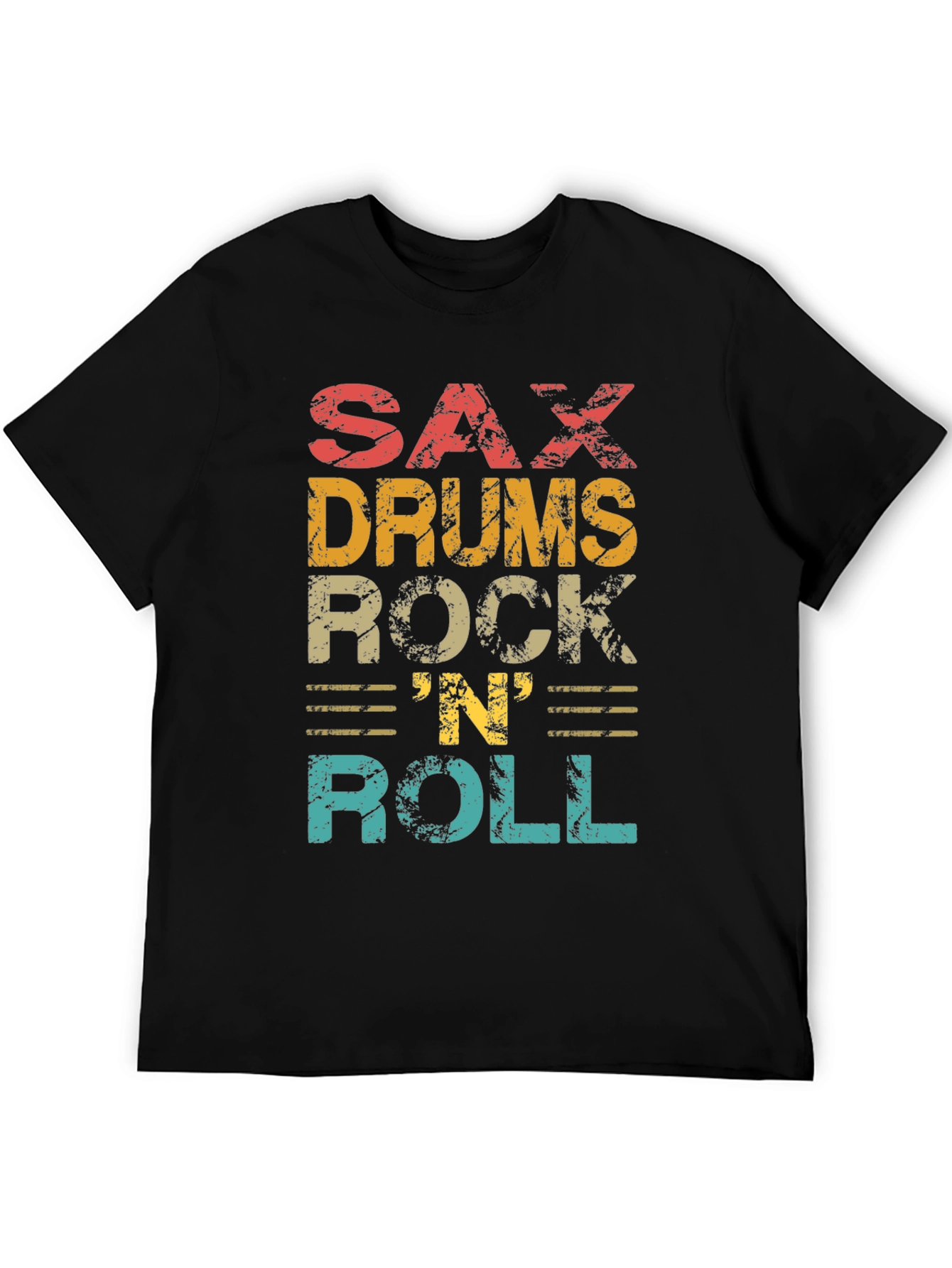 Retro Sax Drums Rock N Roll Graphic Tee