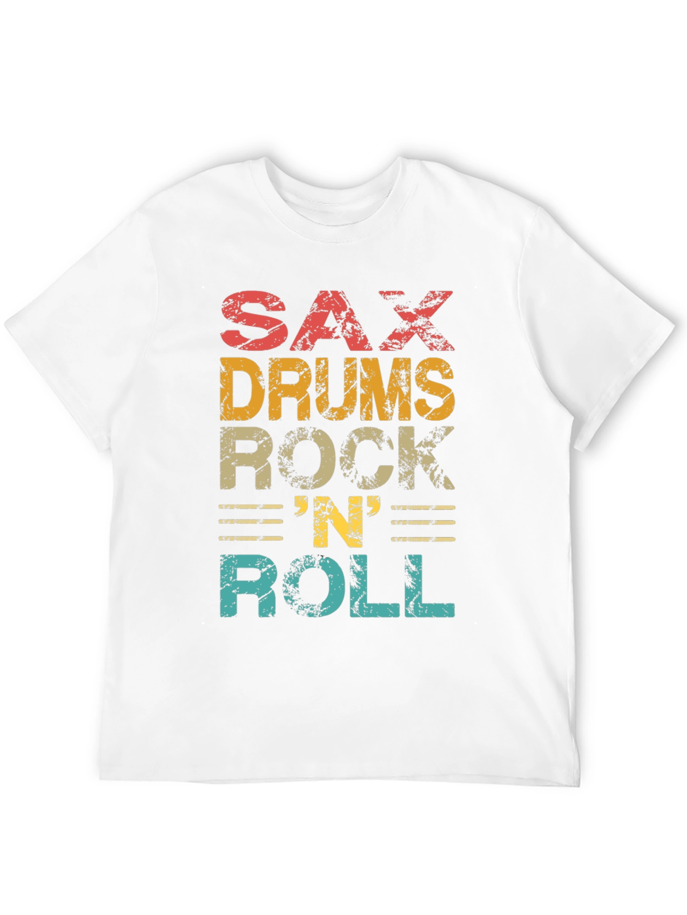 Retro Sax Drums Rock N Roll Graphic Tee
